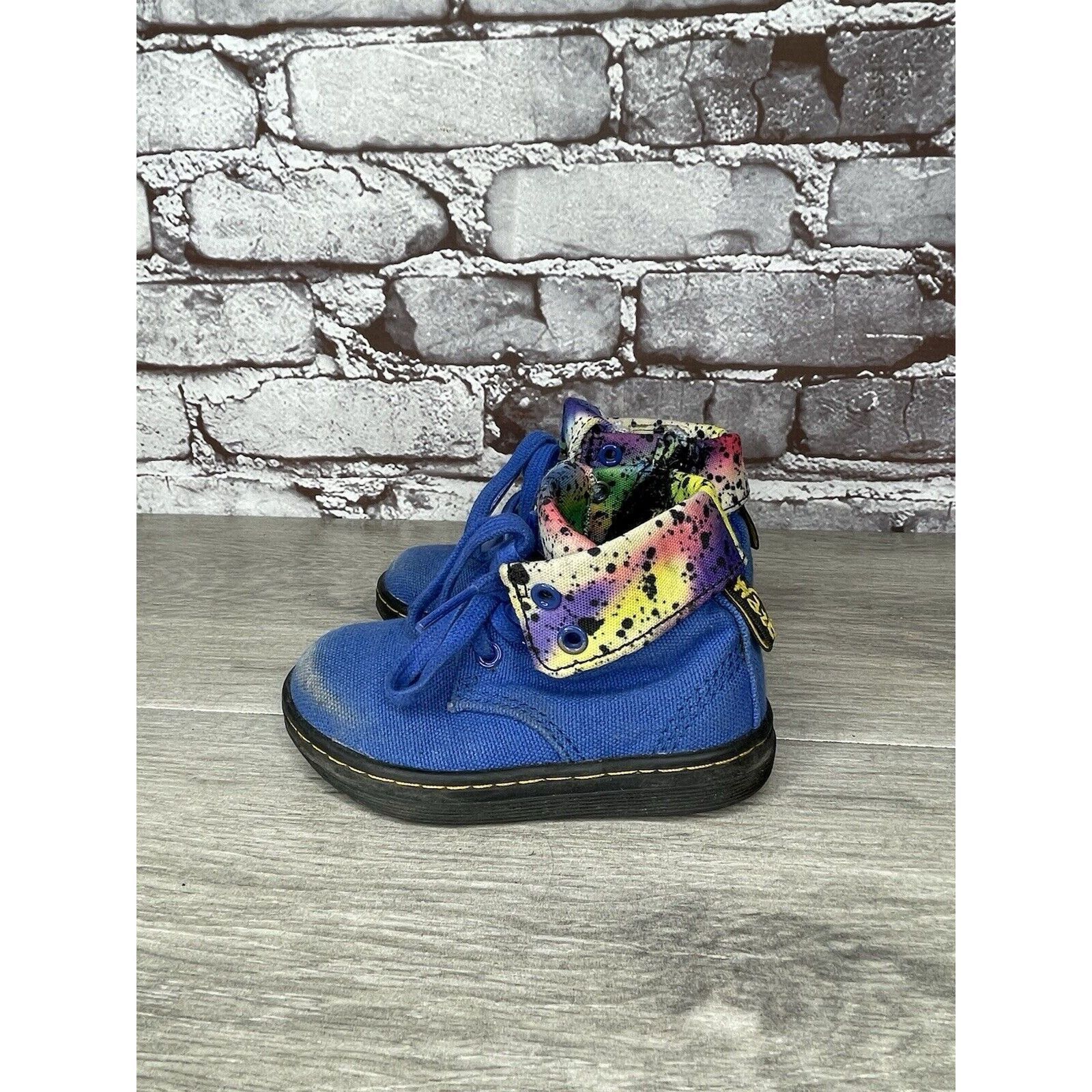 Dr. Martens DR MARTENS BLUE CANVAS Clover Fold Down BOOTS YOUTH AIR WALK Size US 6.5 / IT 36.5 - 17 Thumbnail