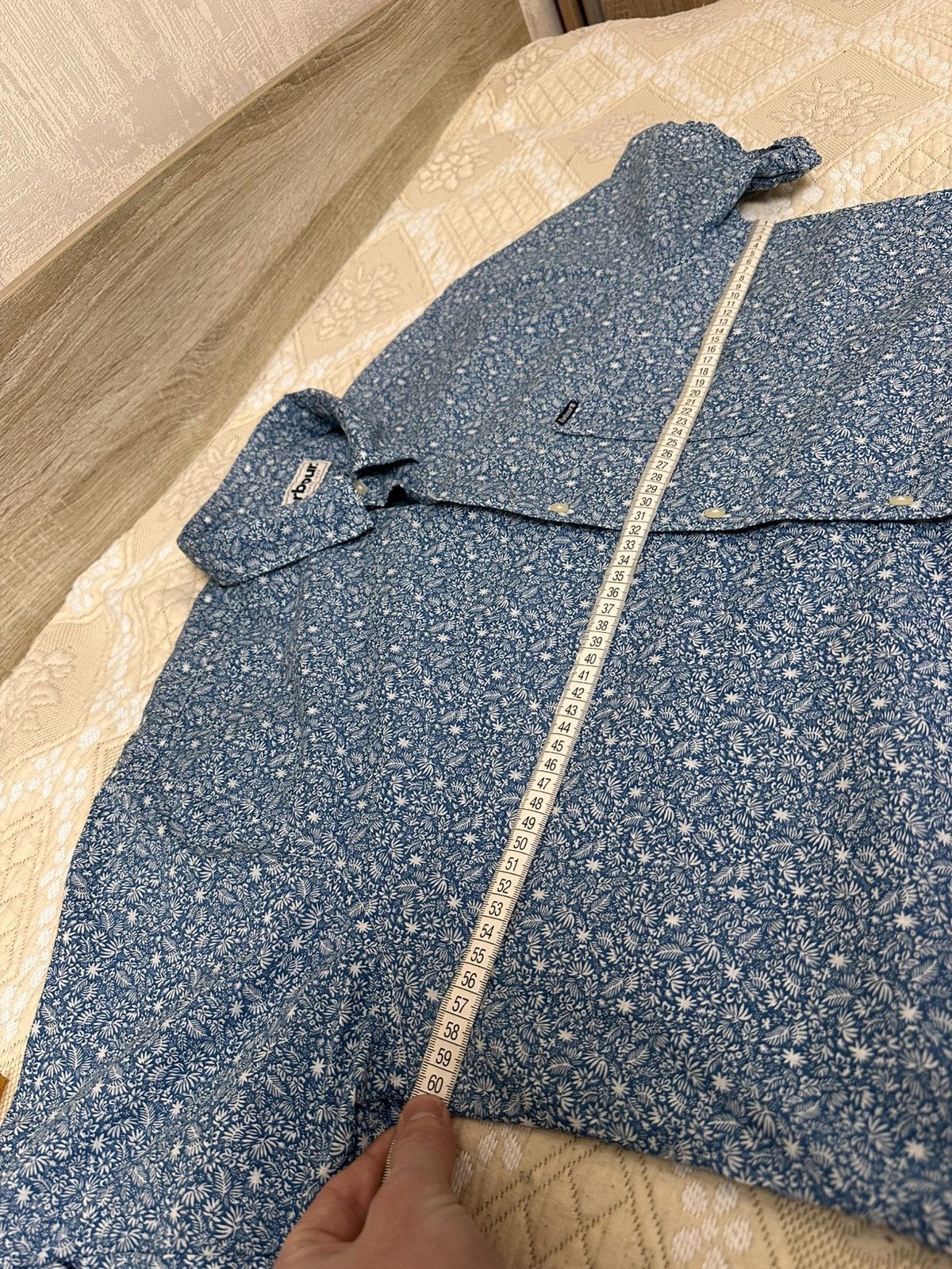 Barbour 🔥 Barbour Floral Print Hawaiian Button Up Shirt Blue Mens Size US M / EU 48-50 / 2 - 10 Thumbnail
