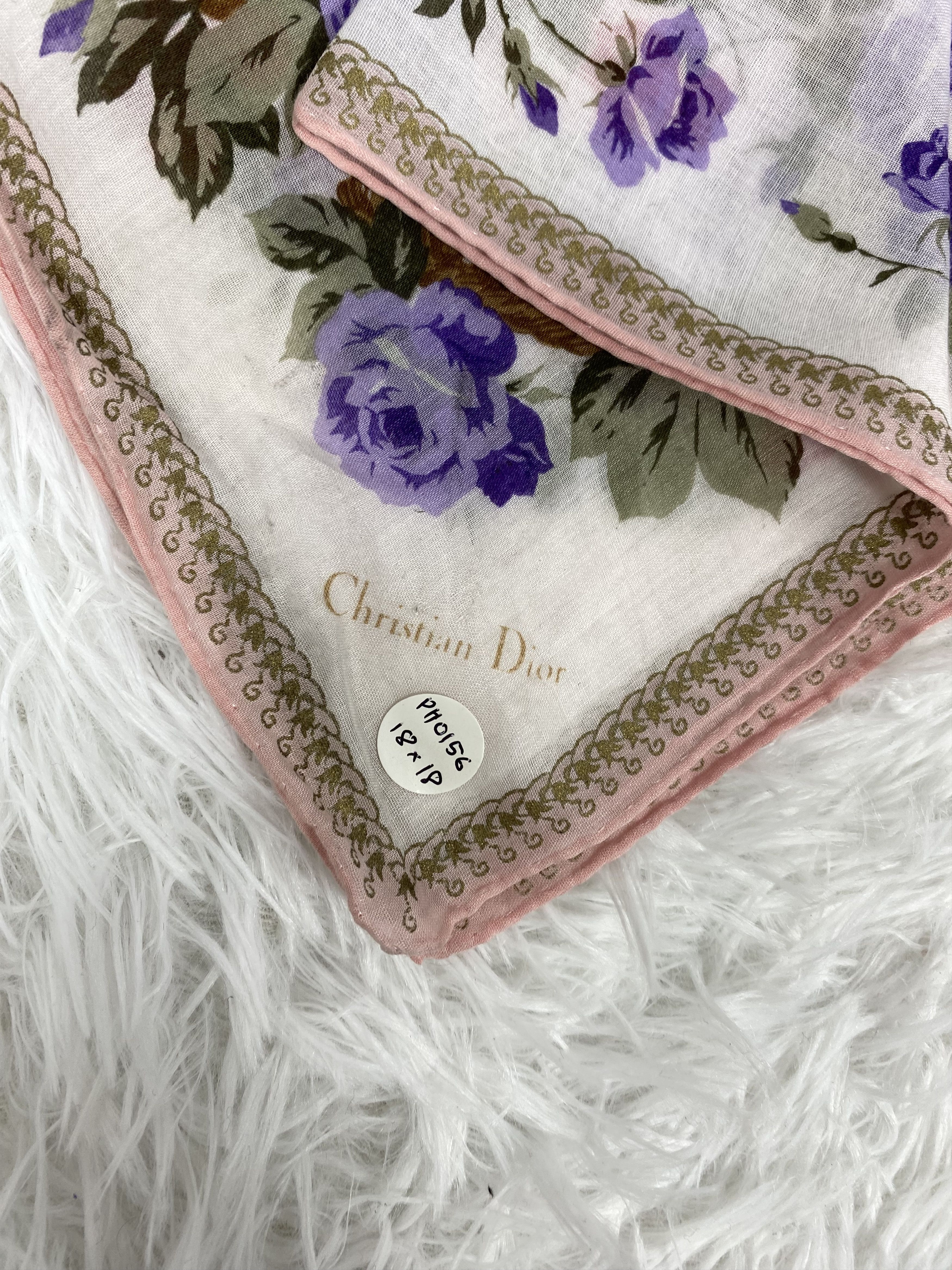Vintage Vintage Christian Dior Handkerchief PH0156 Size ONE SIZE - 2 Thumbnail