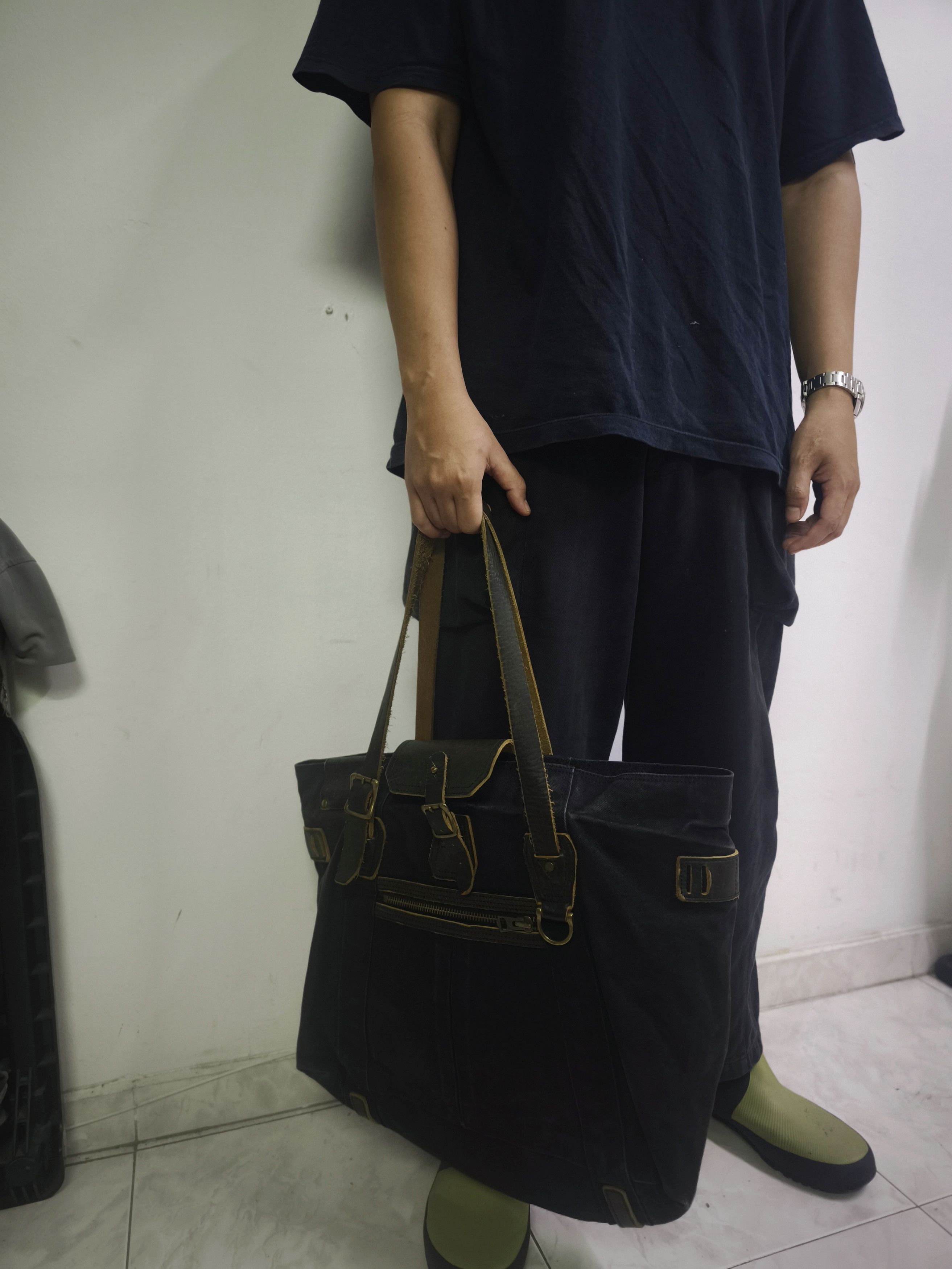 Japanese Brand Masterpiece Distressed Tote Bag - Black Size ONE SIZE - 1 Thumbnail