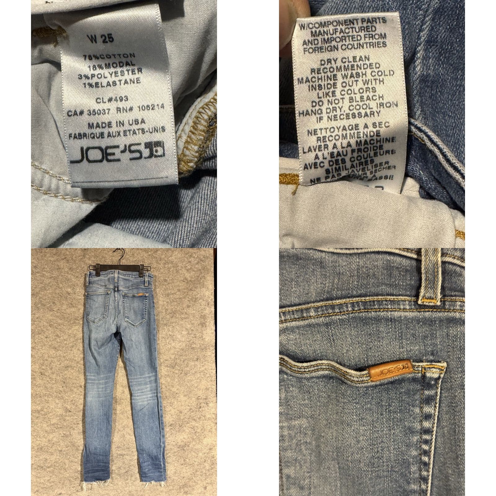 Vintage Joes Jeans Womens 25 Charlie High Rise Skinny Ankle Distressed Chic Streetwear Jeans Size 42" / US 20 - 8 Thumbnail