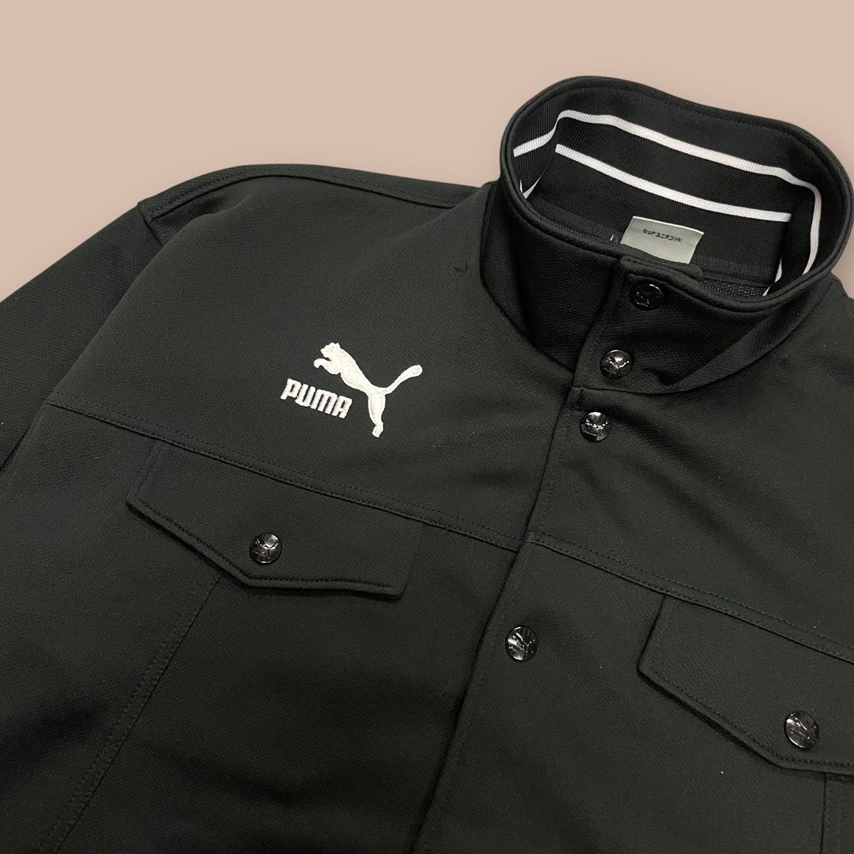 Puma OG 90s-2000s Y2K Puma Black Button Down Jacket Size US M / EU 48-50 / 2 - 12 Thumbnail
