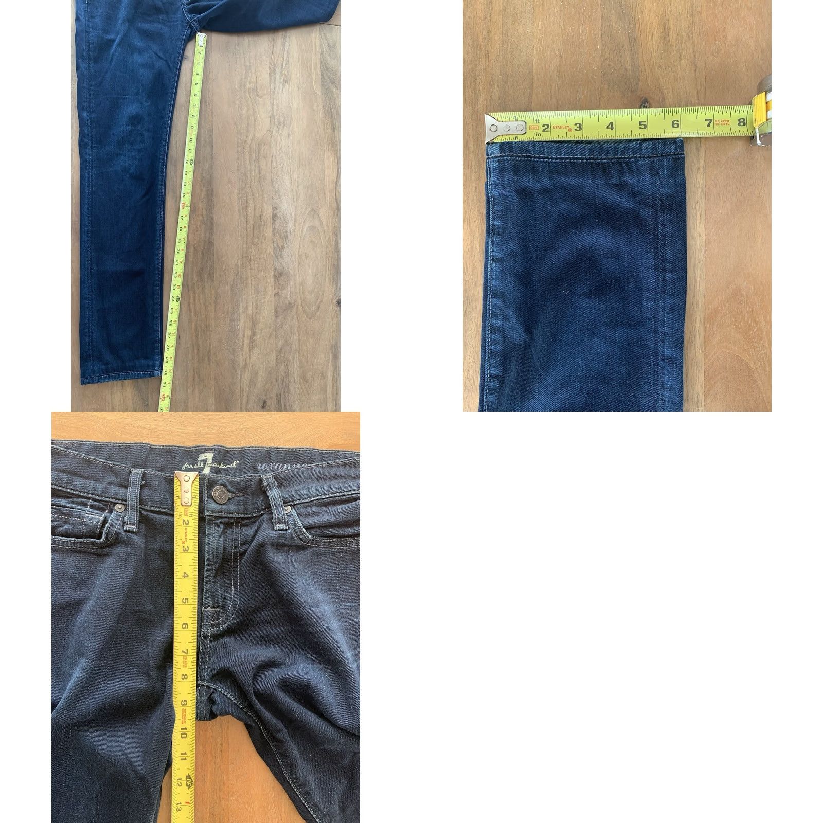 7 For All Mankind 7 For All Mankind Roxanne Slim Straight Jeans 27 Regular 31x30 Dark Blue Denim Cotton Blend Women Jeans Band Punk Rock Size 24" / US 00 / IT 34 - 8 Thumbnail