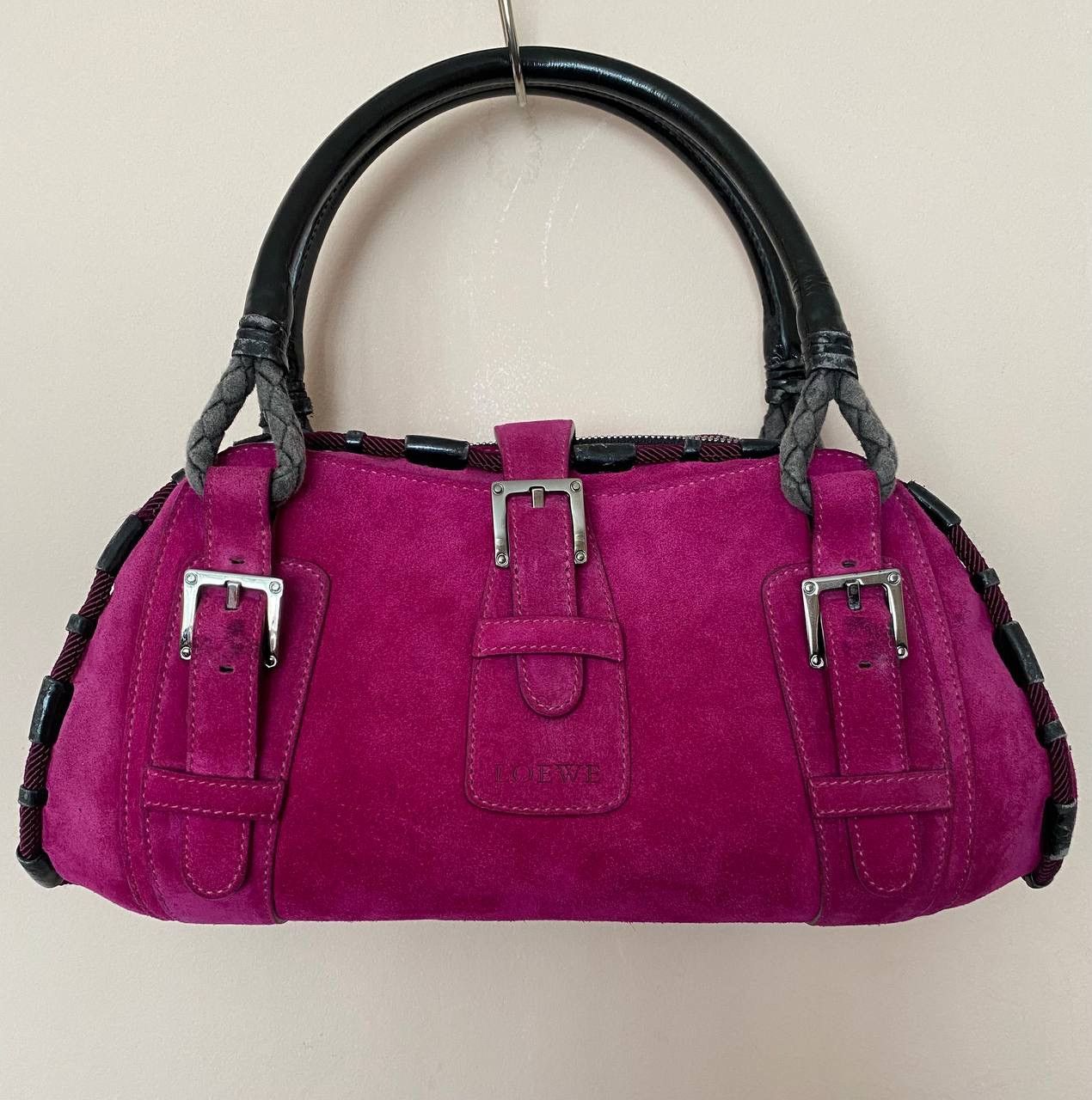 Loewe Loewe Suede Shoulder Bag Pink Size ONE SIZE - 1 Thumbnail