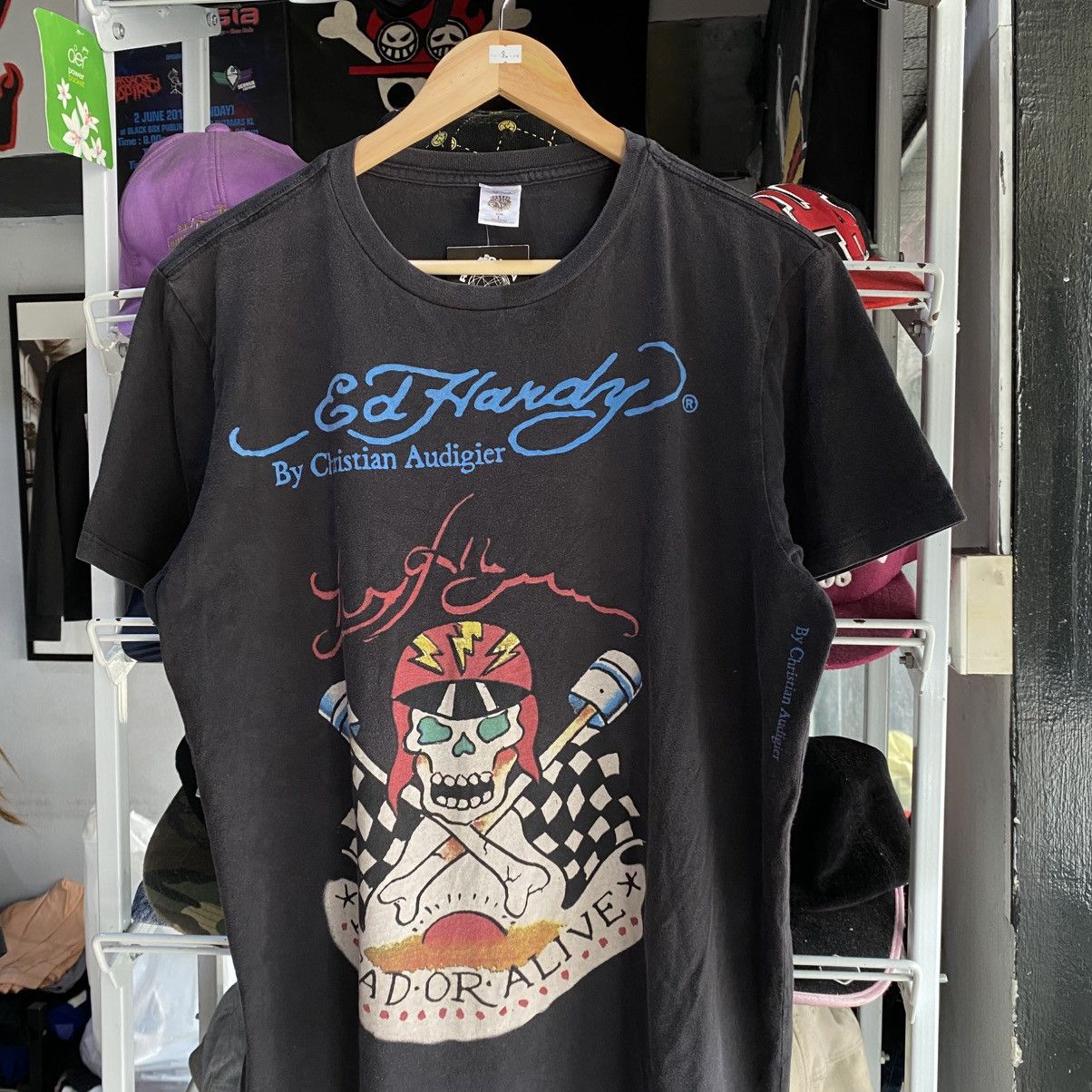 Christian Audigier × Ed Hardy Ed Hardy By Christian Audigier Motorcycle Skull T-shirt Size US L / EU 52-54 / 3 - 3 Thumbnail