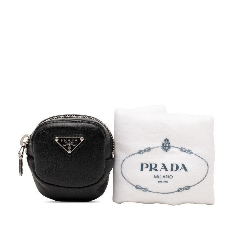 Prada Prada Triangle Logo Plate Elastic Band Mini Pouch Black Size ONE SIZE - 3 Thumbnail