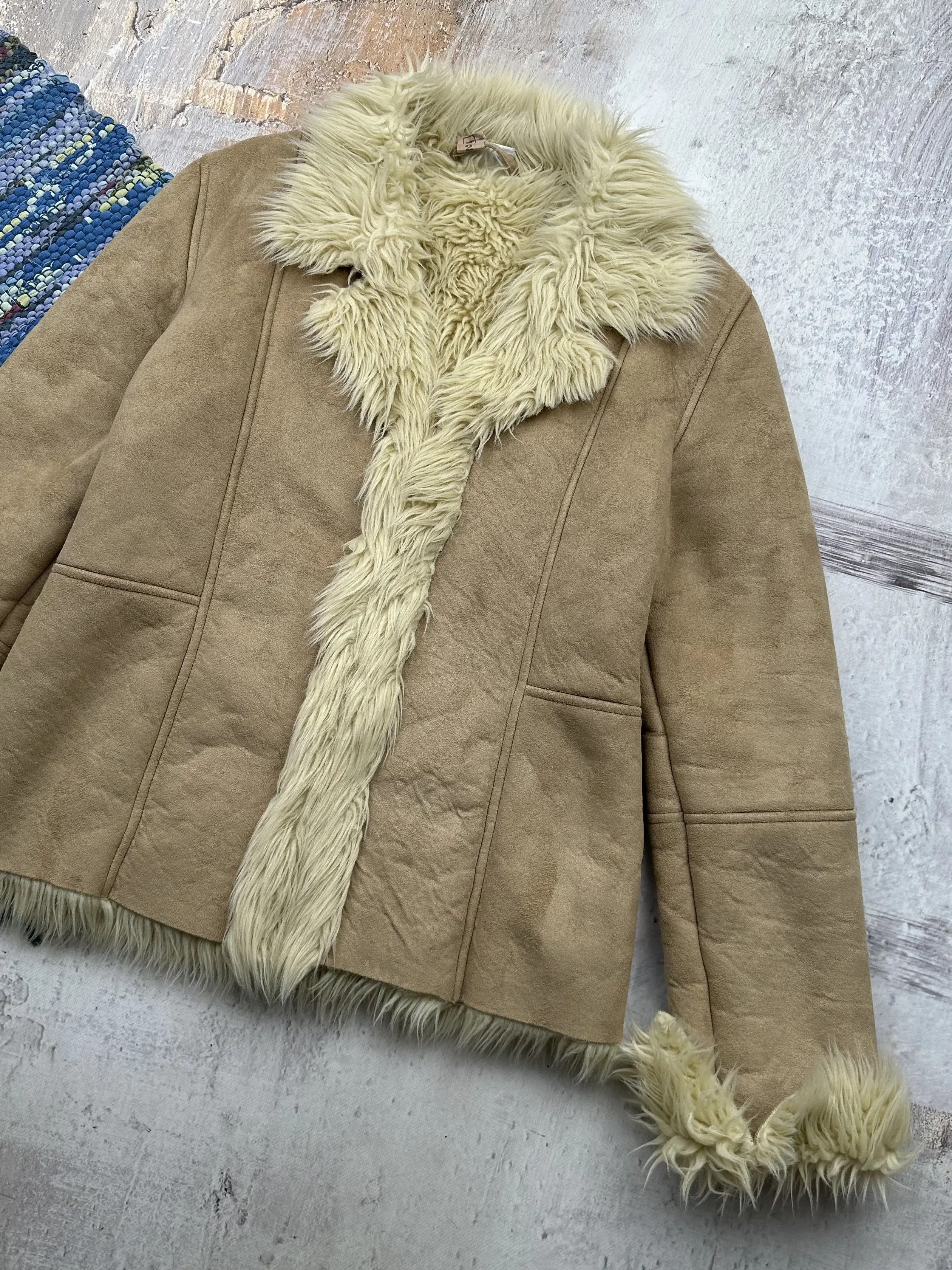Vintage Vintage Faux Sheepskin Coat A291(460)D15 Size M / US 6-8 / IT 42-44 - 3 Thumbnail