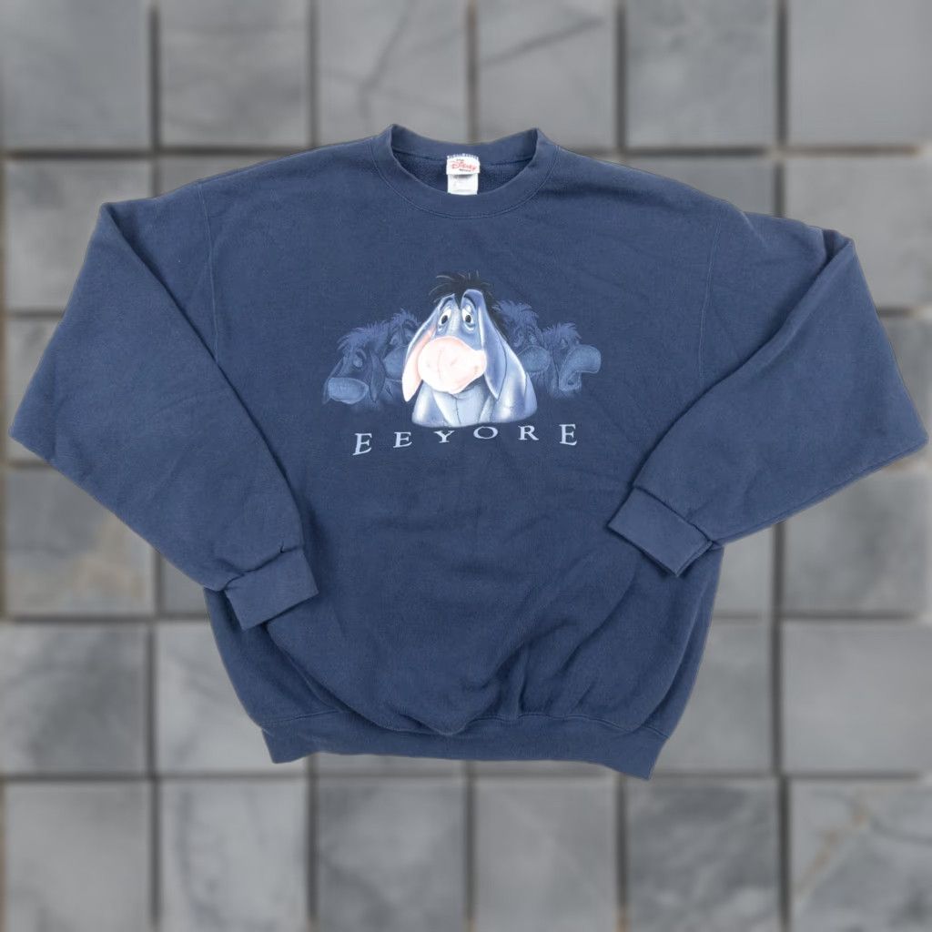 Disney VINTAGE Disney Eeyore Sweatshirt Mens XL Blue Crewneck Sweatshirt 90s Disney Store Sweater Logo All Seasons 90s Theme Mens Size US XL / EU 56 / 4 - 1 Thumbnail