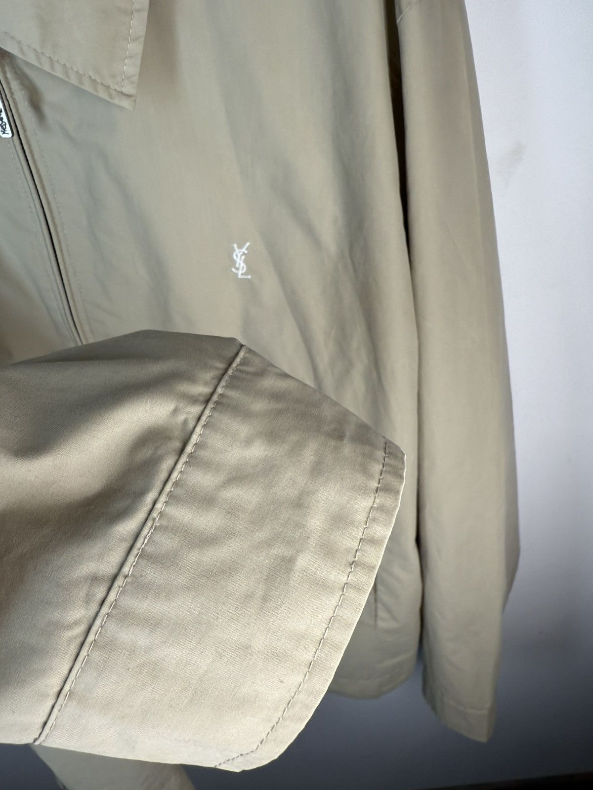 Yves Saint Laurent Beige YSL Jacket Bomber Zip Up Collar Vintage Logo y2k Size US XL / EU 56 / 4 - 18 Thumbnail