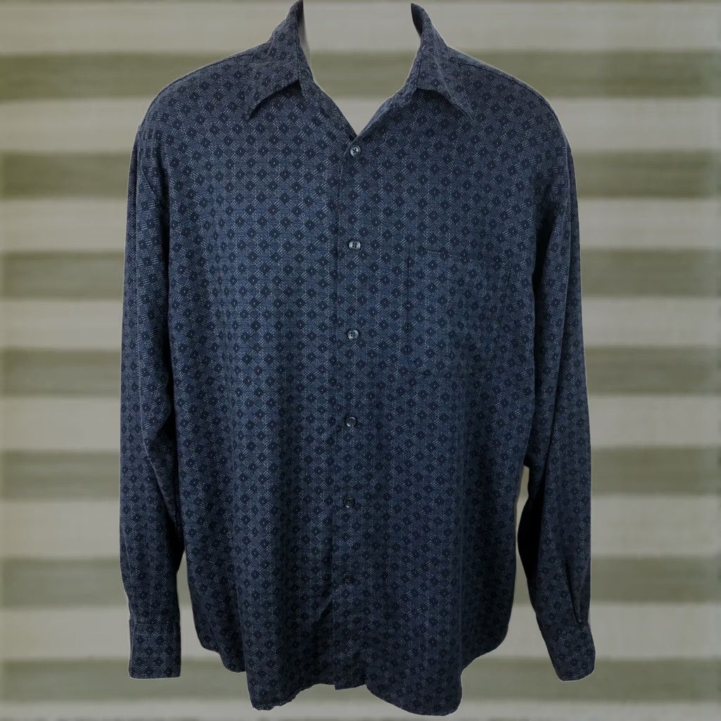 George George oxford shirt L blue Geo button Up long sleeve pocket rayon Preppy Career Size US L / EU 52-54 / 3 - 1 Thumbnail