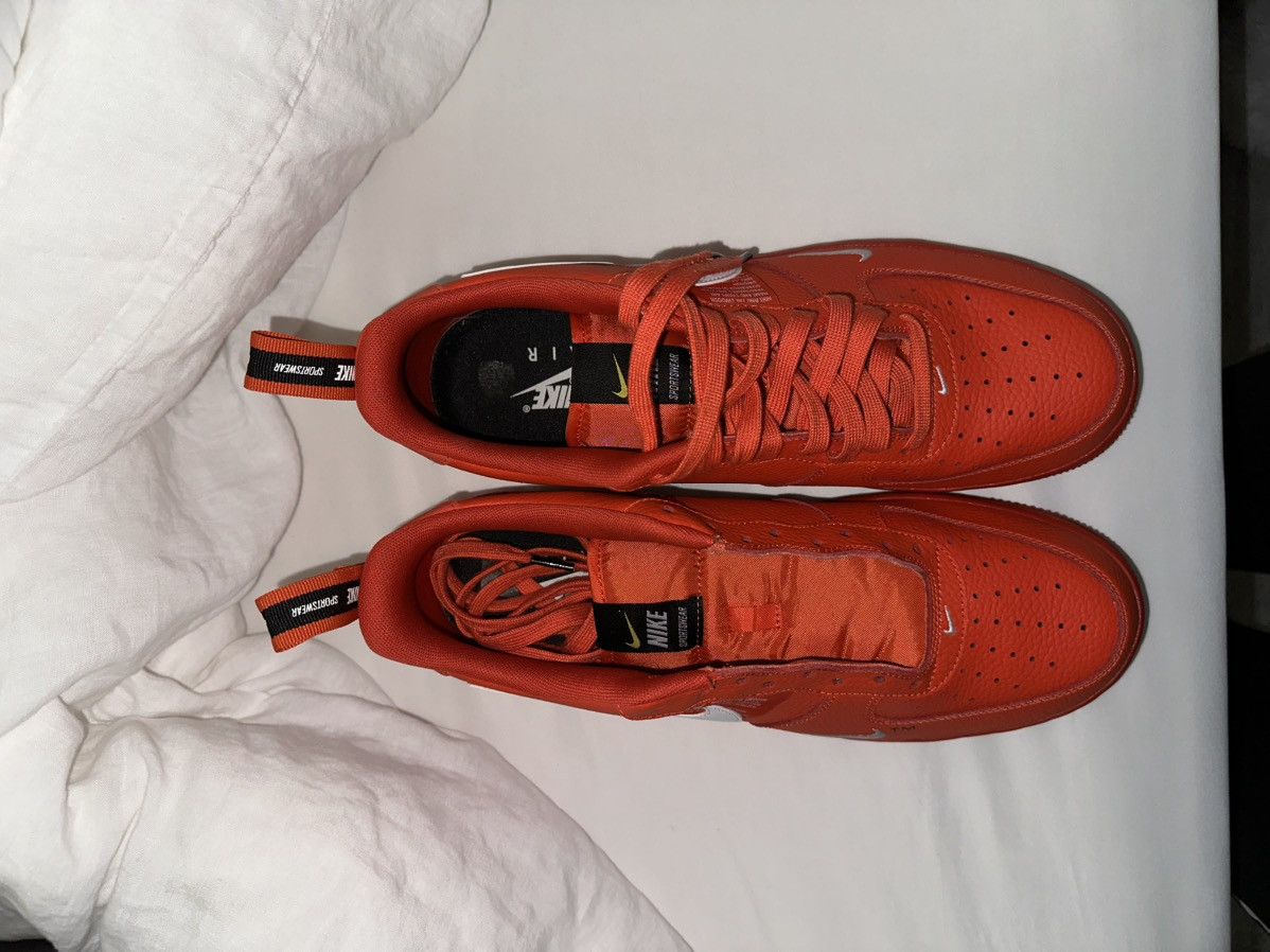 Nike Nike Air Force 1 ‘07 LV8 Utility - Team Orange Size US 11.5 / EU 44-45 - 3 Thumbnail
