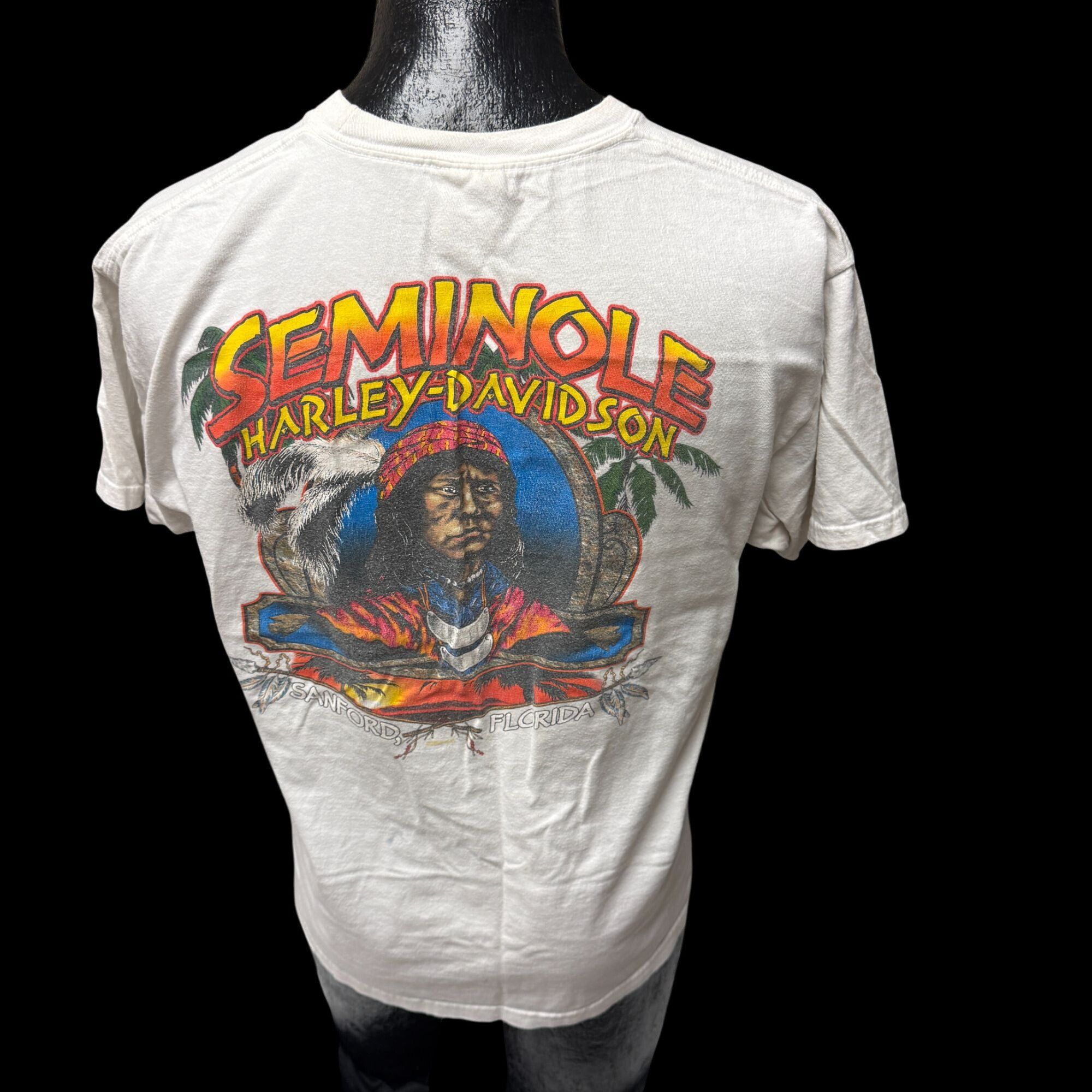 Harley Davidson SEMINOLE Sanford FL Indian NATIVE AERICAN Motorcycle Biker T Size US L / EU 52-54 / 3 - 2 Thumbnail