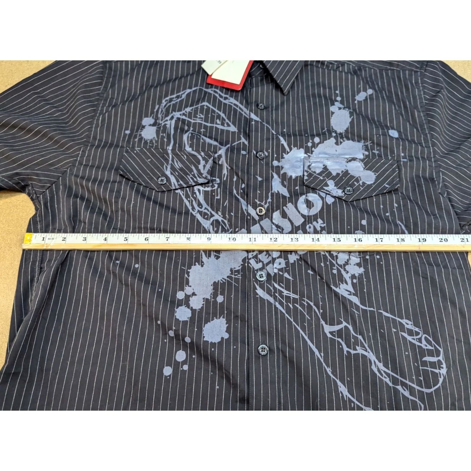 Vintage VINTAGE Vision Street Wear Shirt Mens Button-Up Short Sleeve Striped Size M Black Cotton Polyester Canvas Button-Up Mens Size US M / EU 48-50 / 2 - 6 Thumbnail