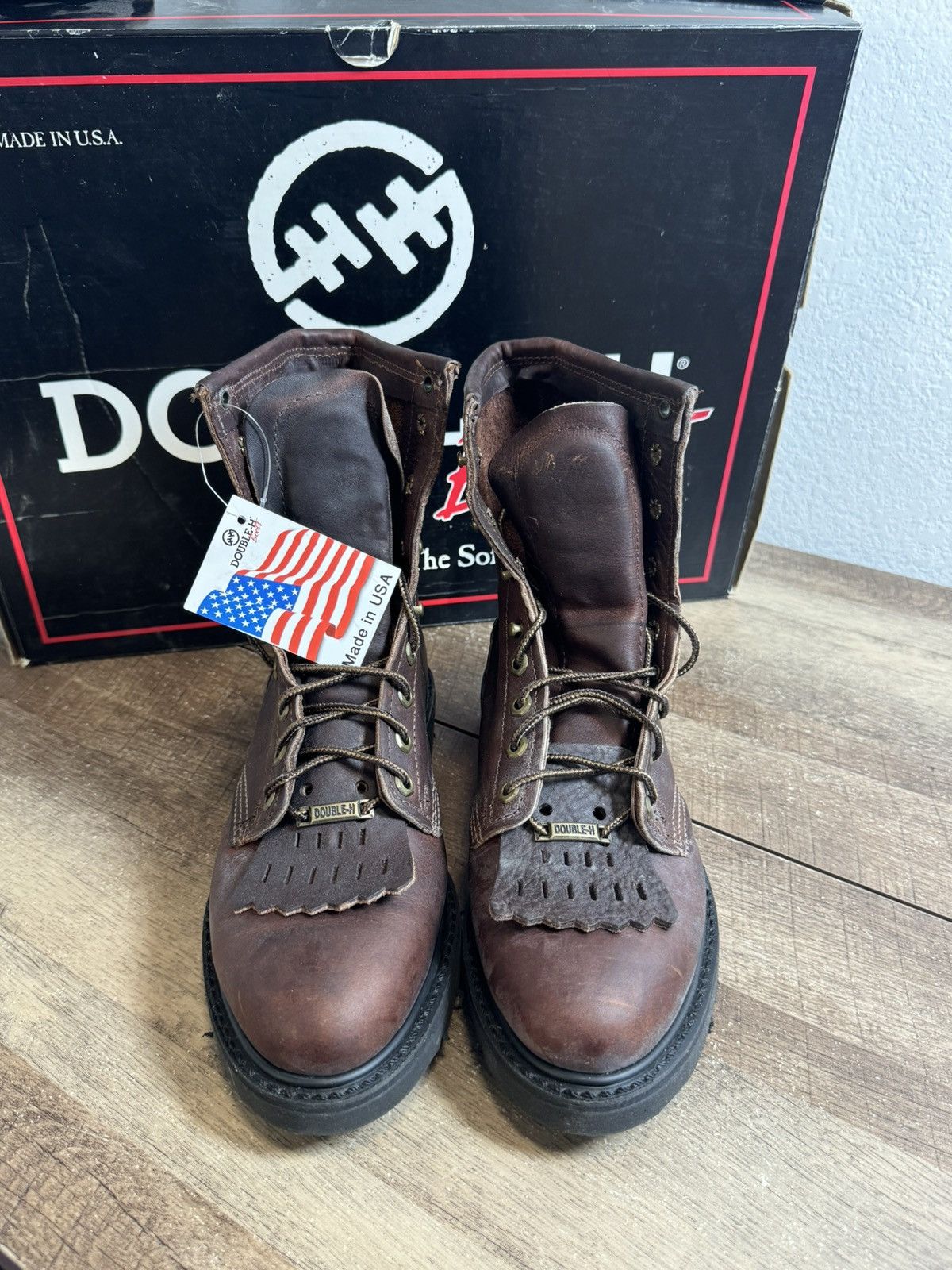 DOUBLE HELIX Double H Boots 9714 Men’s Size 7.5 D Boots Leather Lacer Size US 7.5 / EU 40-41 - 3 Thumbnail