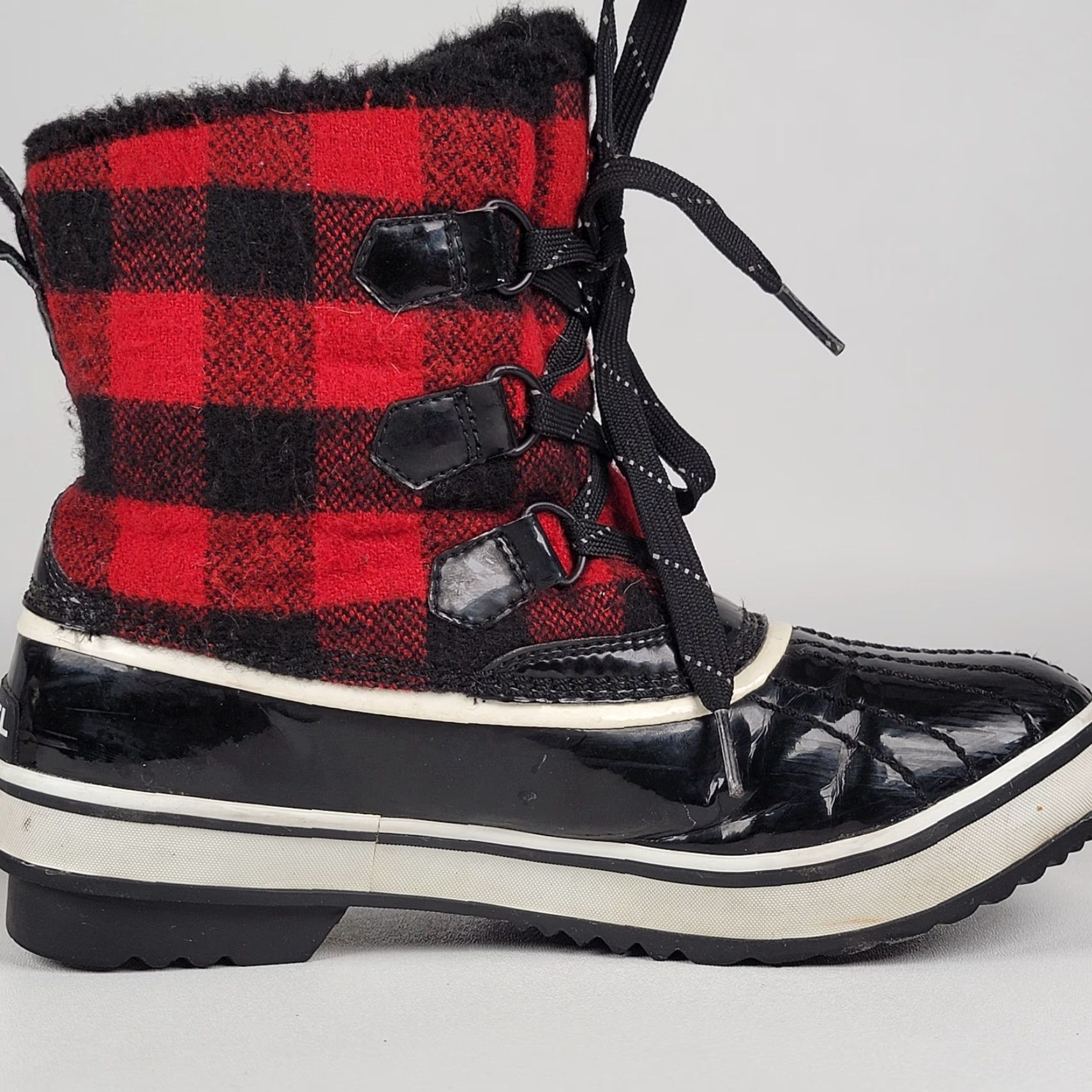 SOREL Sorel Torino Black Red Buffalo Plaid Winter Boots Womens Size 7 Waterproof Snow Boot Fur Trim Faux Fur Lining Ankle Boots Size US 5 / IT 35 - 5 Thumbnail
