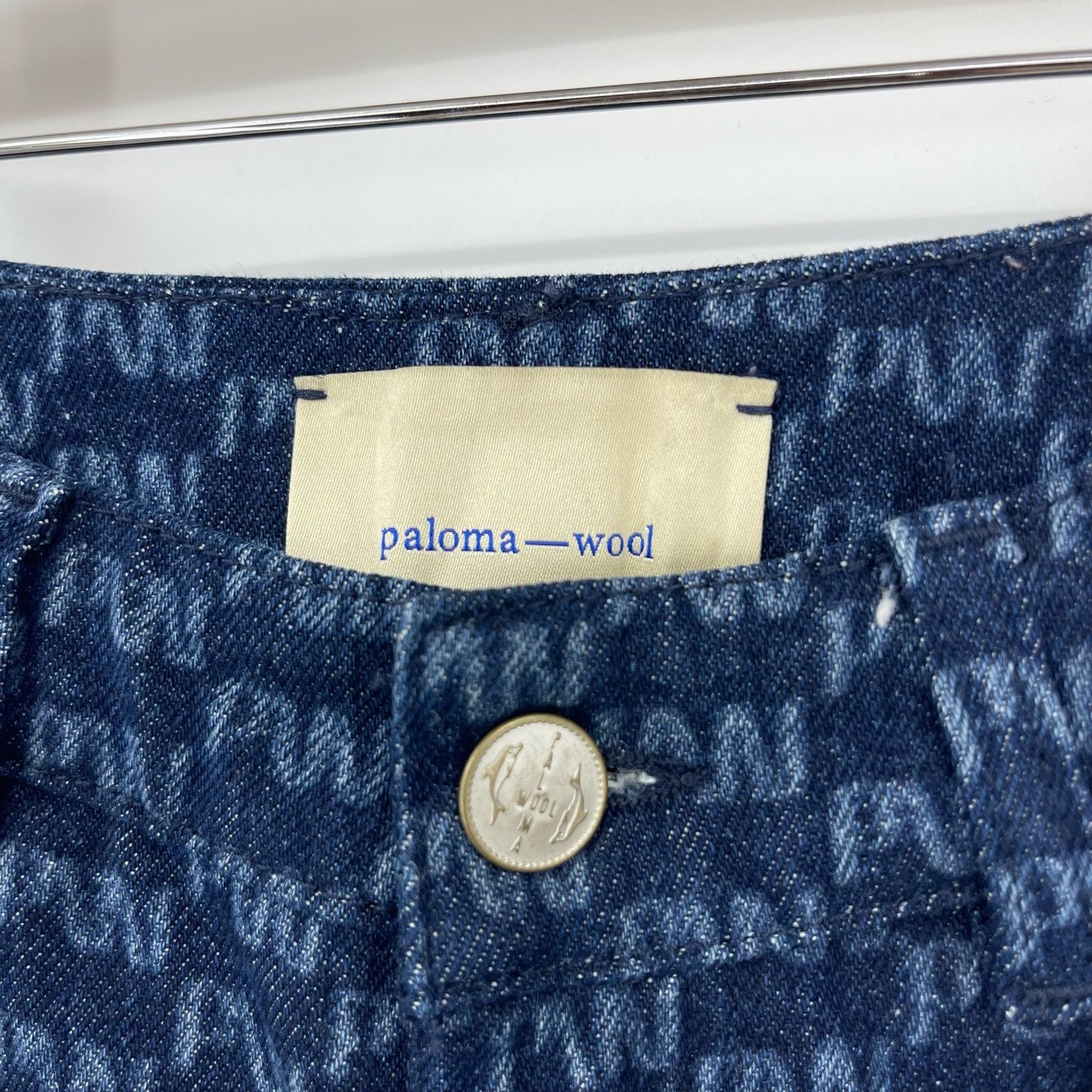 Paloma Wool Paloma Wool | Keira PW All Over Logo Printed Straight Jeans Size 27" / US 4 / IT 40 - 6 Thumbnail