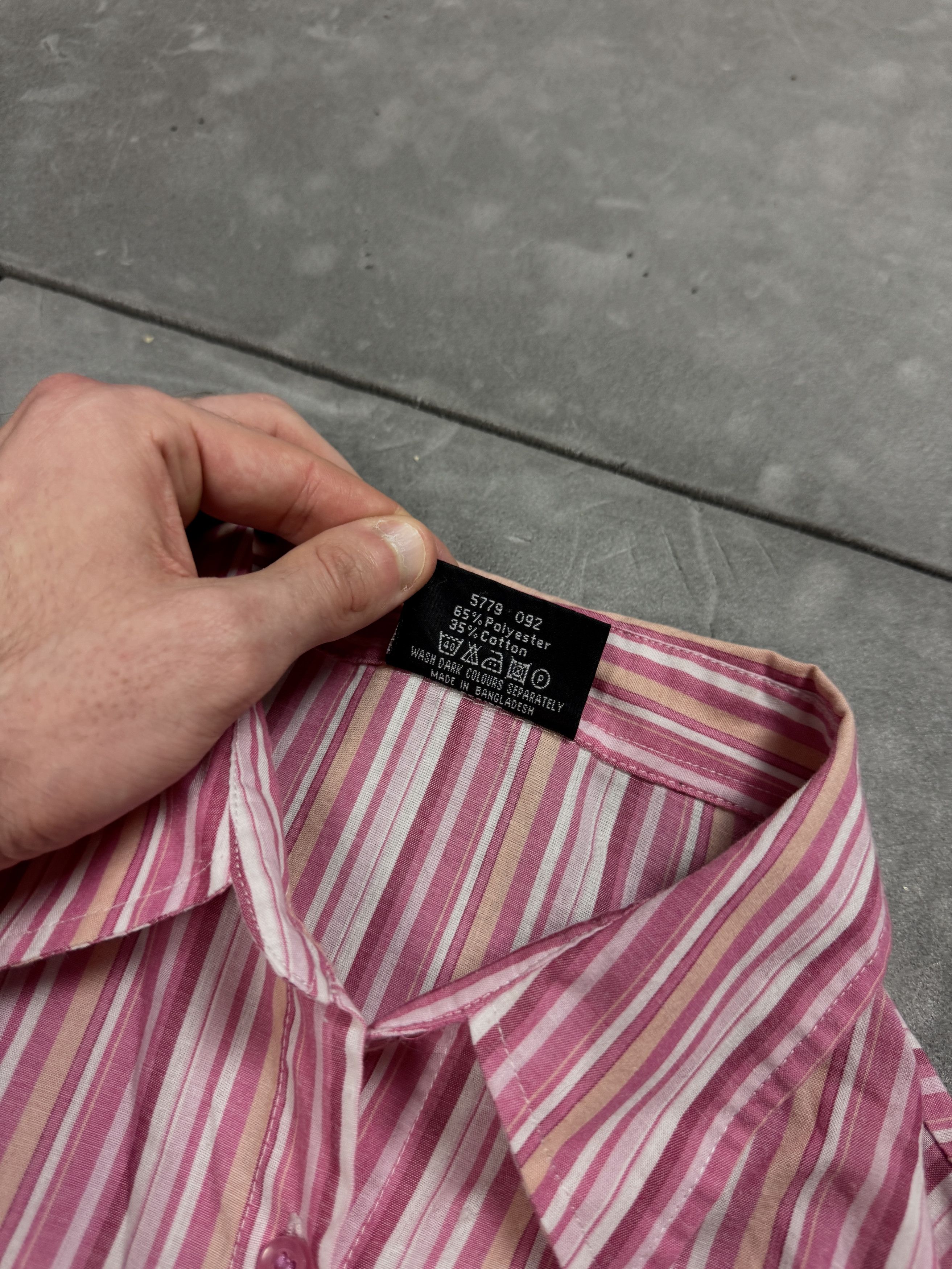 Vintage Vintage y2k striped pink shirt formal coquette retro Size S / US 4 / IT 40 - 9 Thumbnail