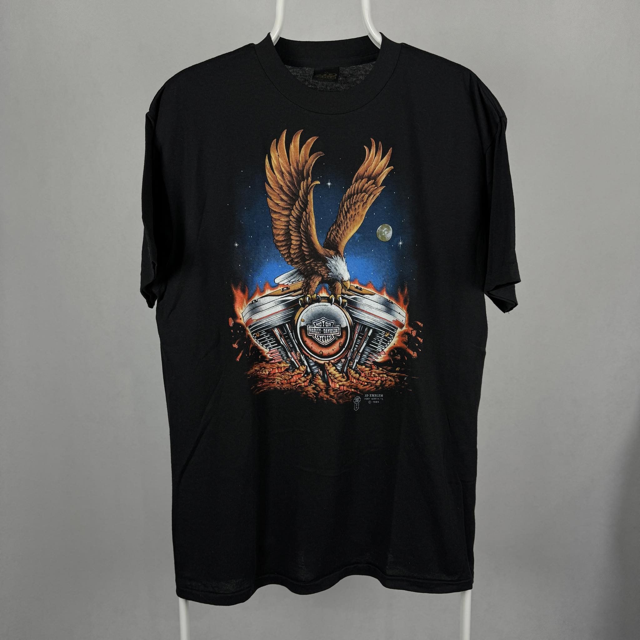 image of Harley Davidson x Made In USA Without Tags 3D Emblem 1989 XL 80's in Black, Men's