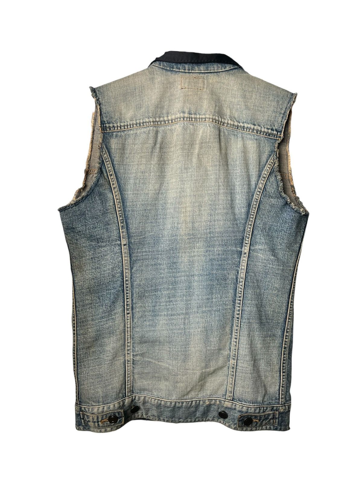 Hedi Slimane × Saint Laurent Paris SS16 Saint Laurent by Hedi Slimane Distressed Denim Vest Size US XS / EU 42 / 0 - 2 Thumbnail