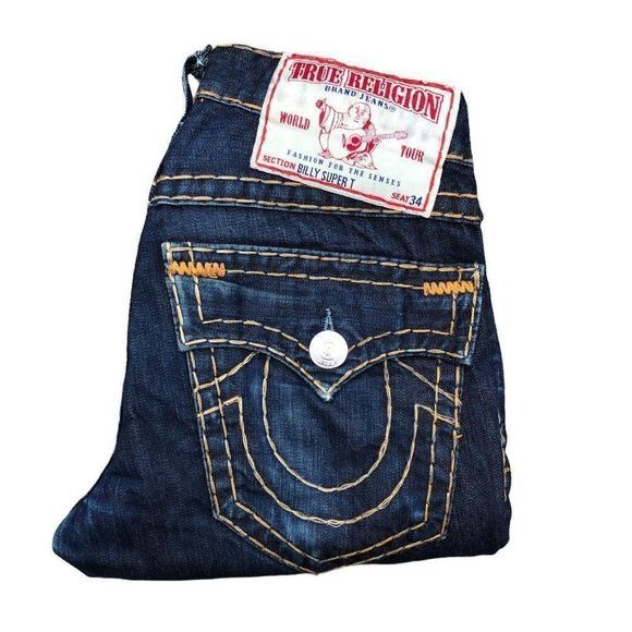 image of Vintage True Religion Jeans Size 28 Billy Super T Blue, Men's