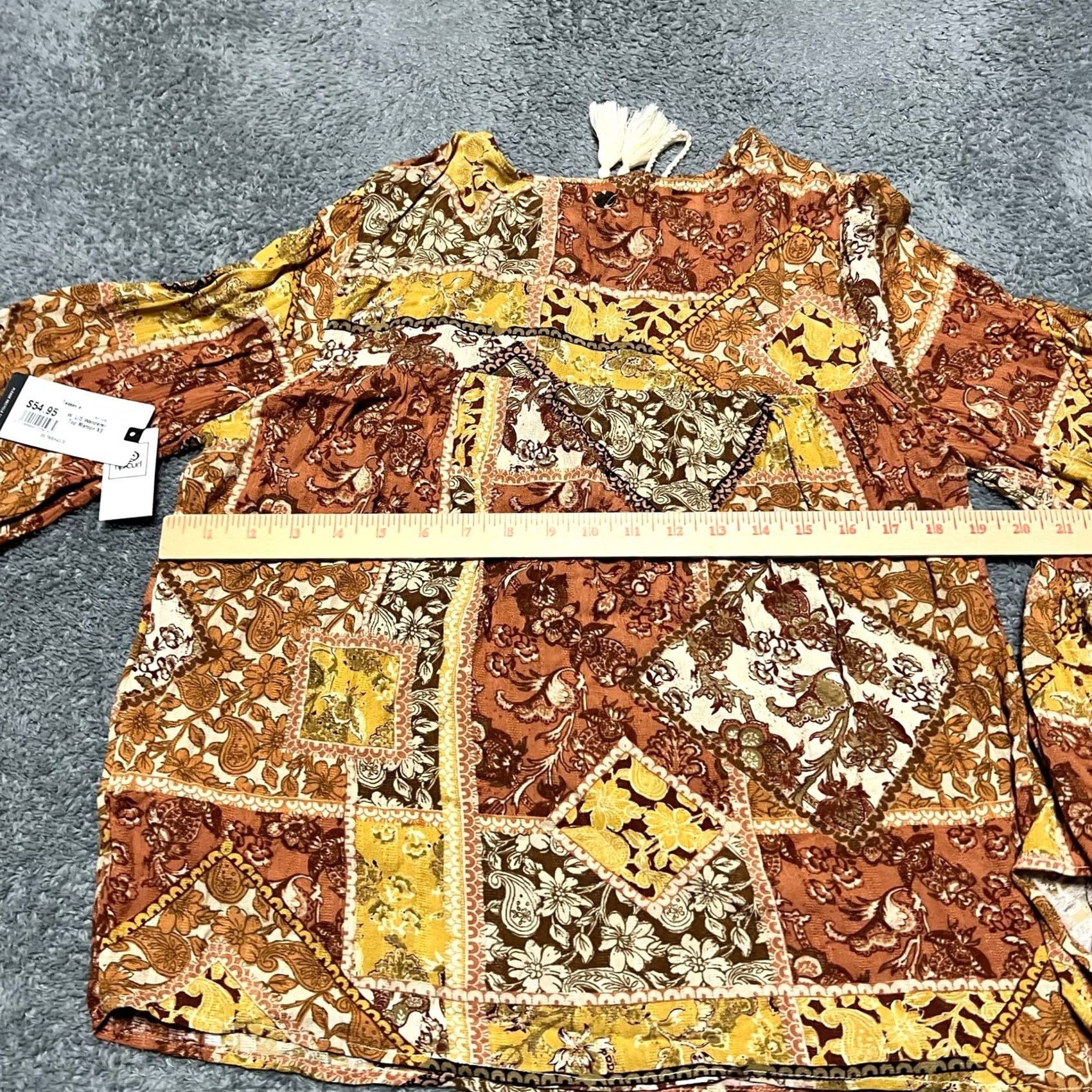 Rip Curl Womens Ripcurl Wanderer Floral Blouse Shirt Bell Sleeve Oversized XS Size XS / US 0-2 / IT 36-38 - 5 Thumbnail