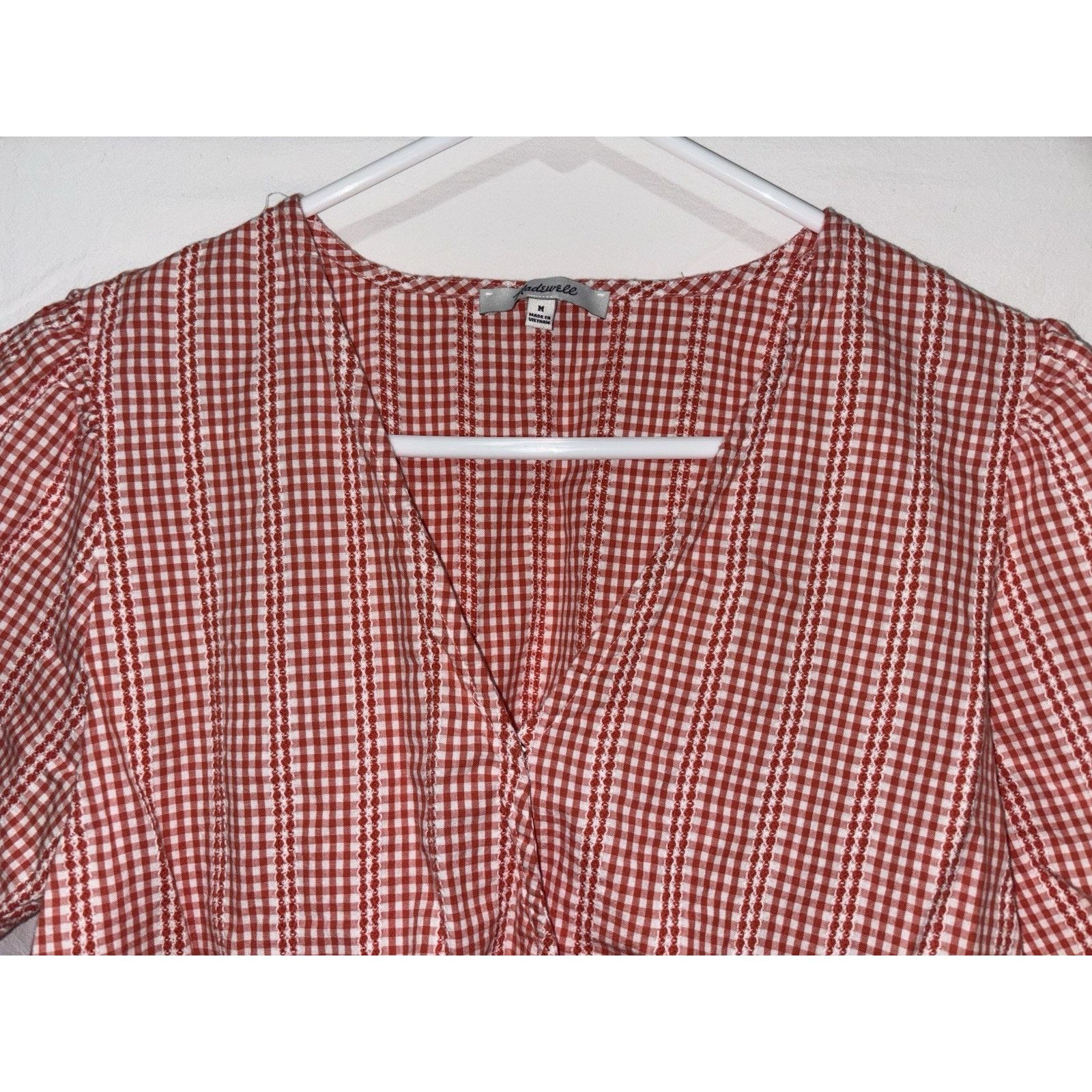 Madewell Madewell Women’s Top Red White Plaid Medium Size M / US 6-8 / IT 42-44 - 2 Thumbnail