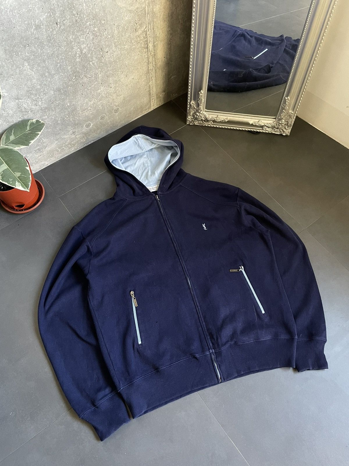 Vintage YSL Hoodie Zip Sweatshirt Y2K