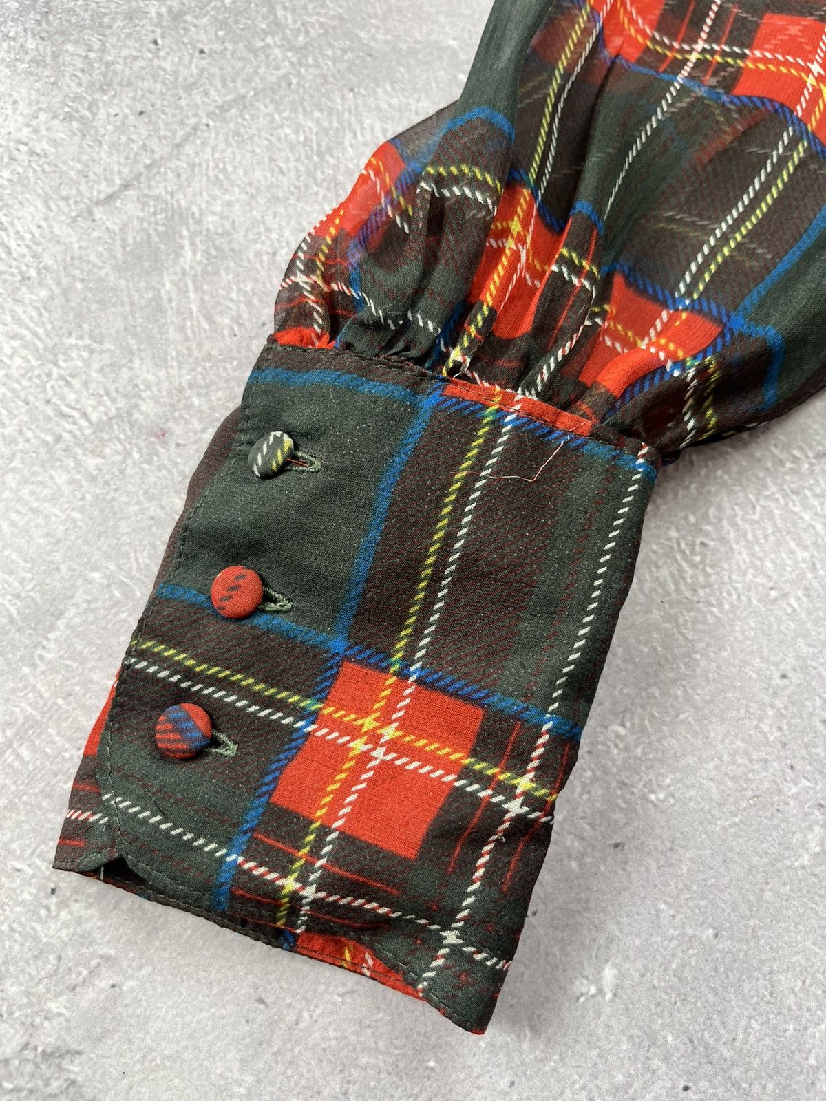 Dolce & Gabbana DOLCE&GABBANA Silk Blouse Shirt Checkered Red Size 2 Size S / US 4 / IT 40 - 2 Thumbnail