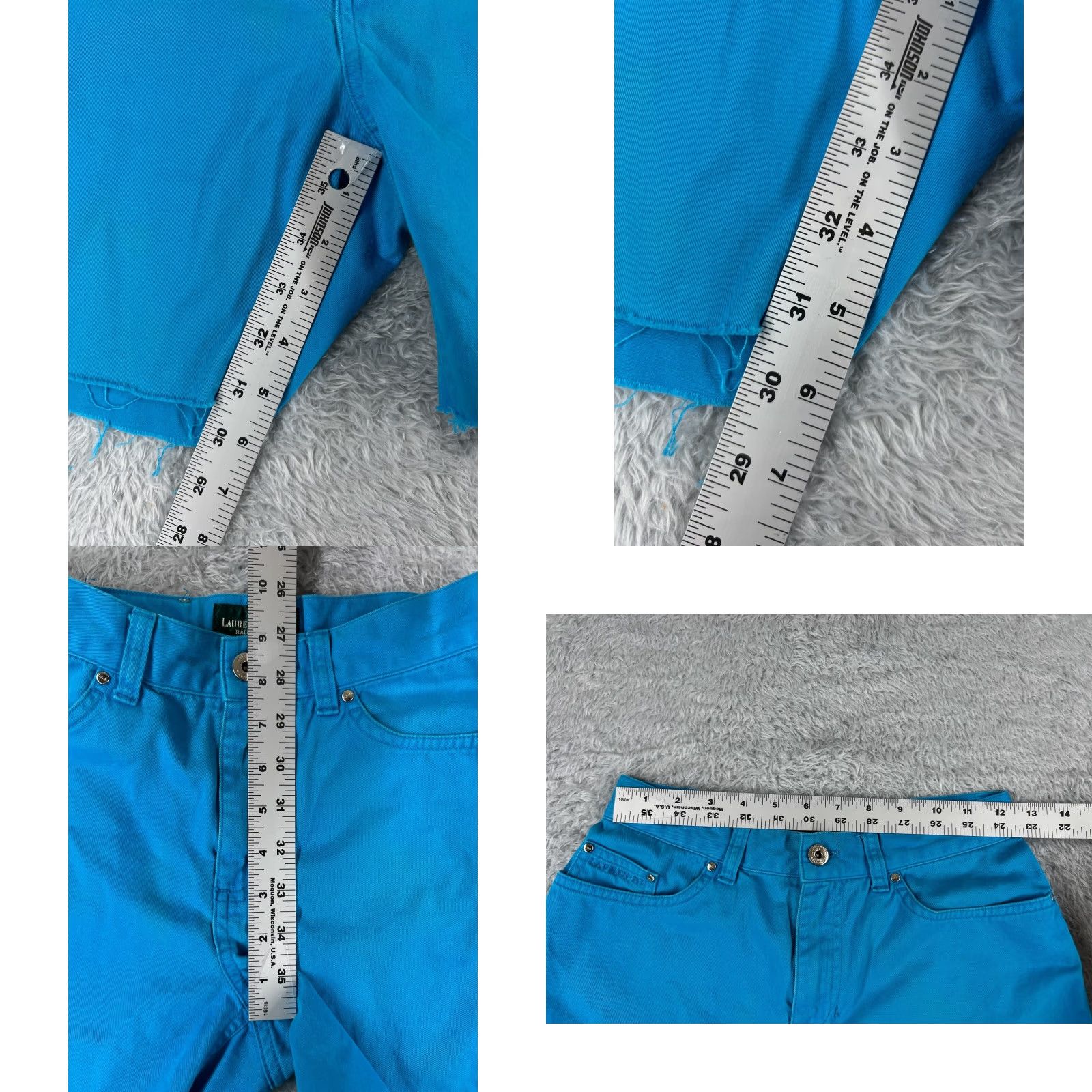 Ralph Lauren Lauren Ralph Lauren Shorts Women 2P Blue Cutoff 100% Cotton Twill Mid Rise 24x6 Size 26" / US 2 / IT 38 - 8 Thumbnail