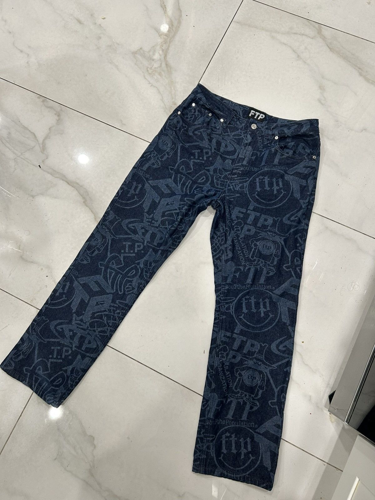 Fuck The Population FTP Archive Denim Pant Size 32 SS24 Indigo Size US 32 / EU 48 - 1 Thumbnail