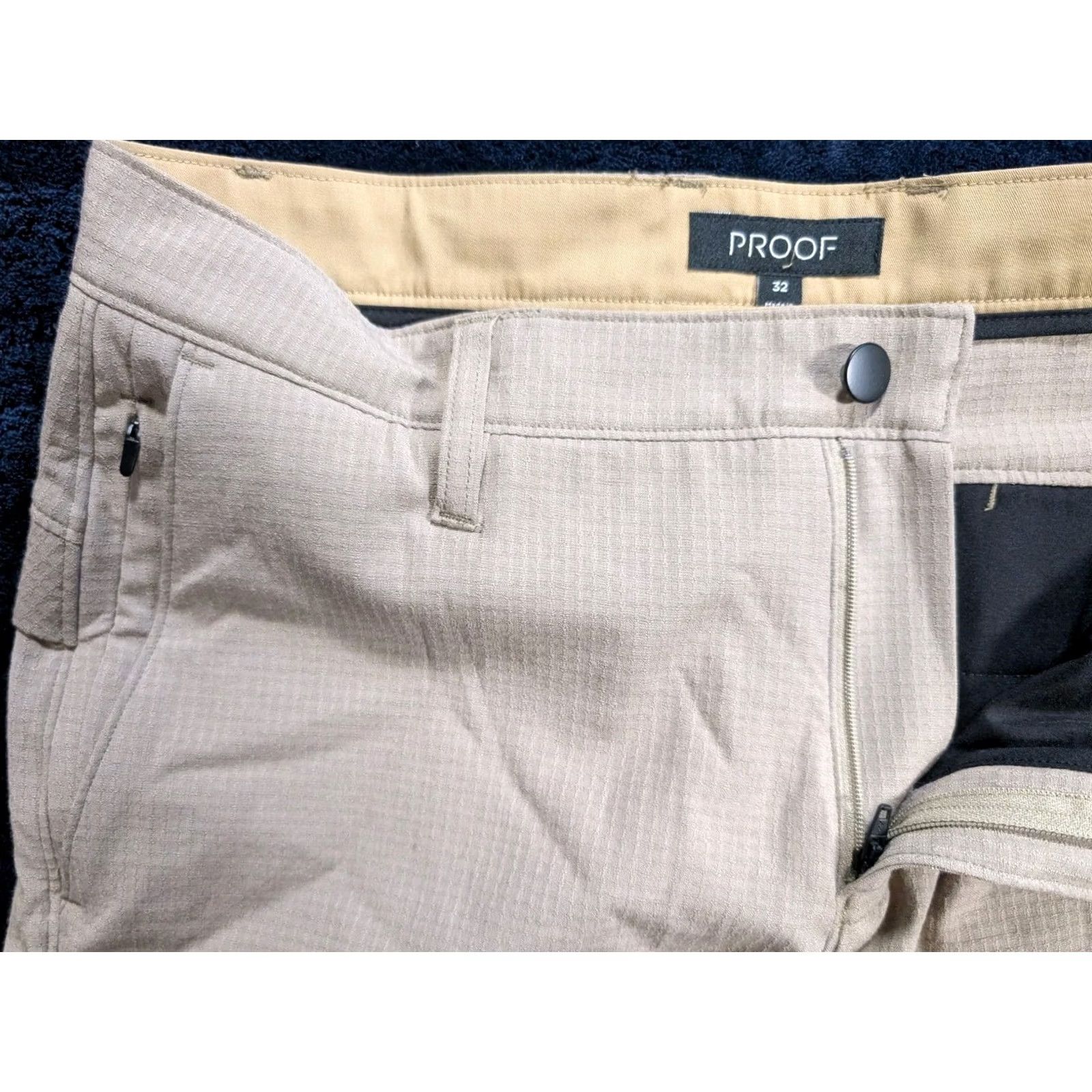 Vintage Proof Chino Shorts Beige Men's 32 Hiking Pockets Flat Front Outdoor Check Chino Men's Shorts 32 Beige Pocket Slash Pocket Casual Outdoor Proof Size US 32 / EU 48 - 4 Thumbnail