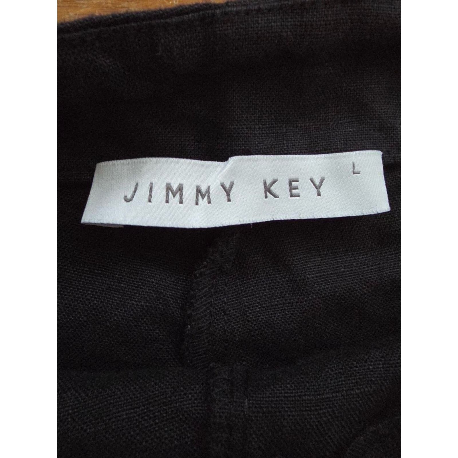 Jimmy Choo Jimmy Key Linen mini skirt-shorts buttons black L A001564 Size 34" / US 12 / IT 48 - 7 Thumbnail