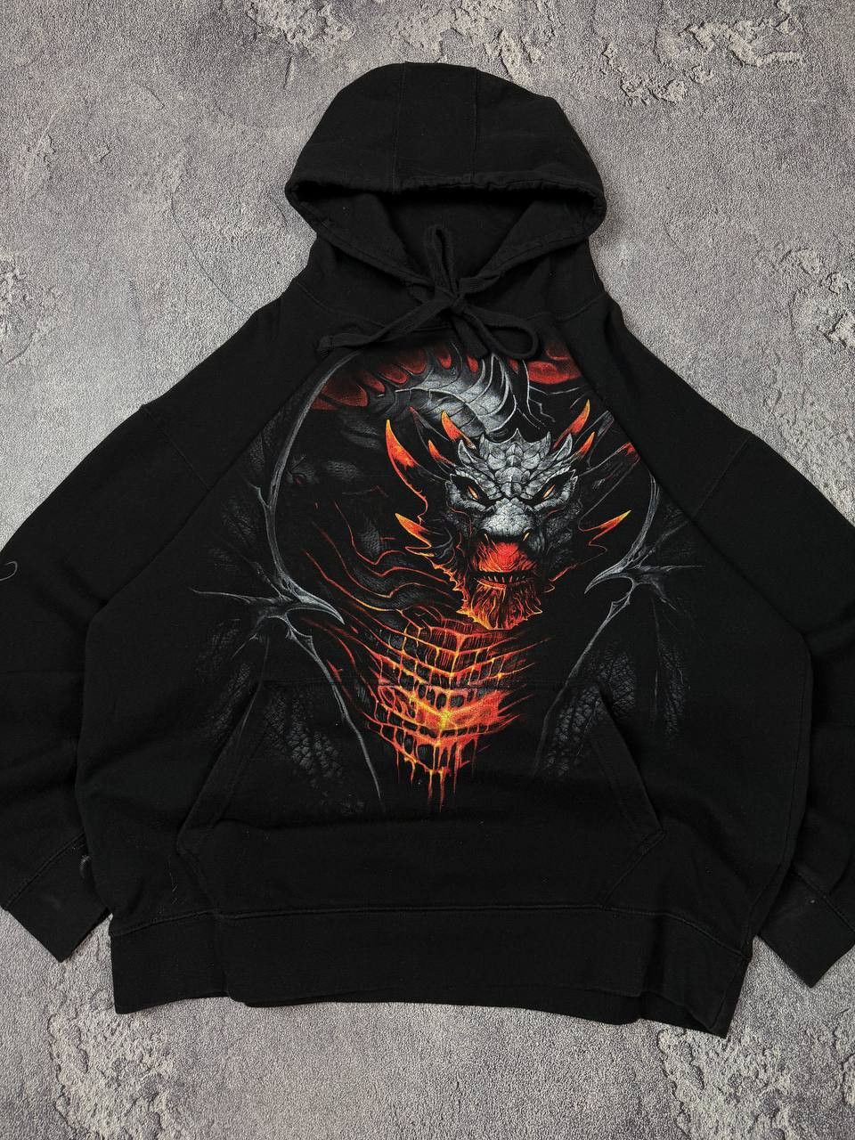 If Six Was Nine Y2K Spirit Dragon Fire Graphic Print Oversize Fit 2000s Goth Size US XXL / EU 58 / 5 - 9 Thumbnail