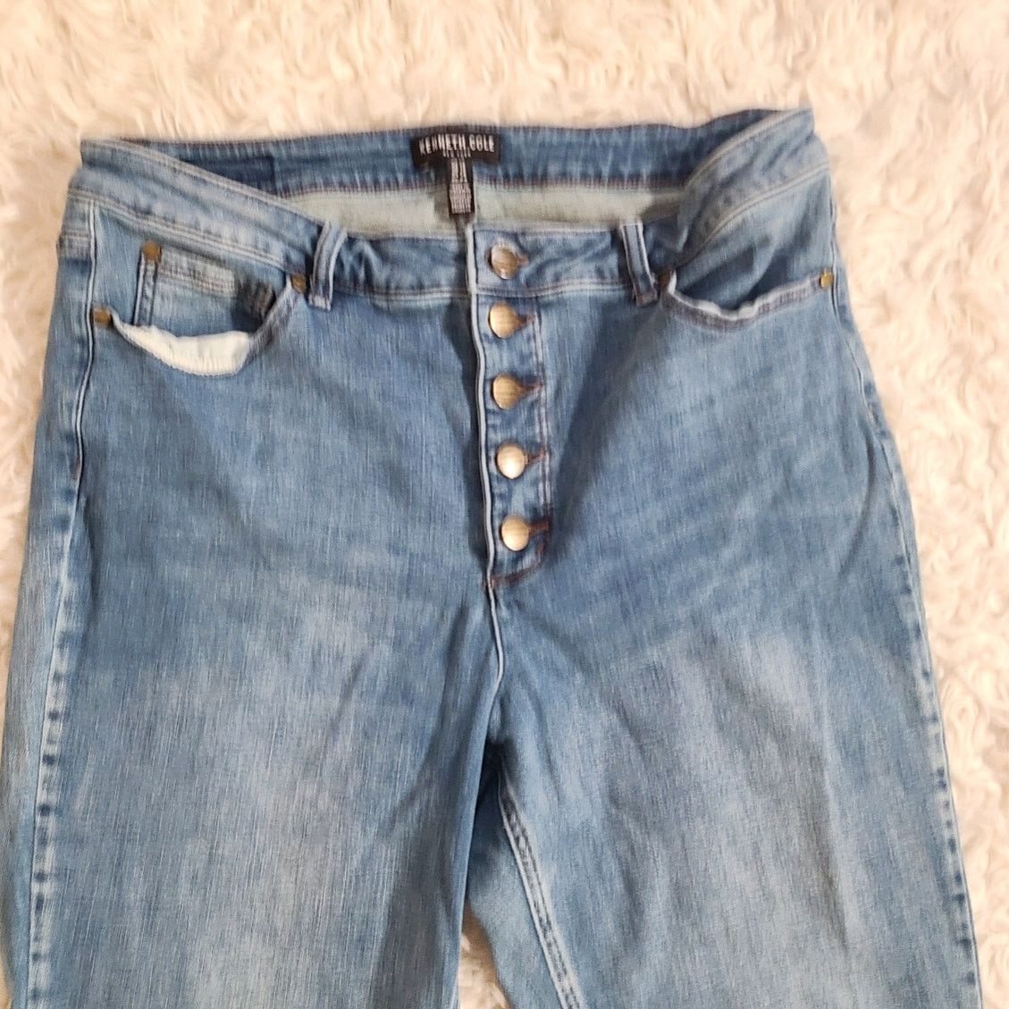 Kenneth Cole Kenneth cole blue high rise button up demin jeans size 14 Size 36" / US 14 / IT 50 - 3 Thumbnail