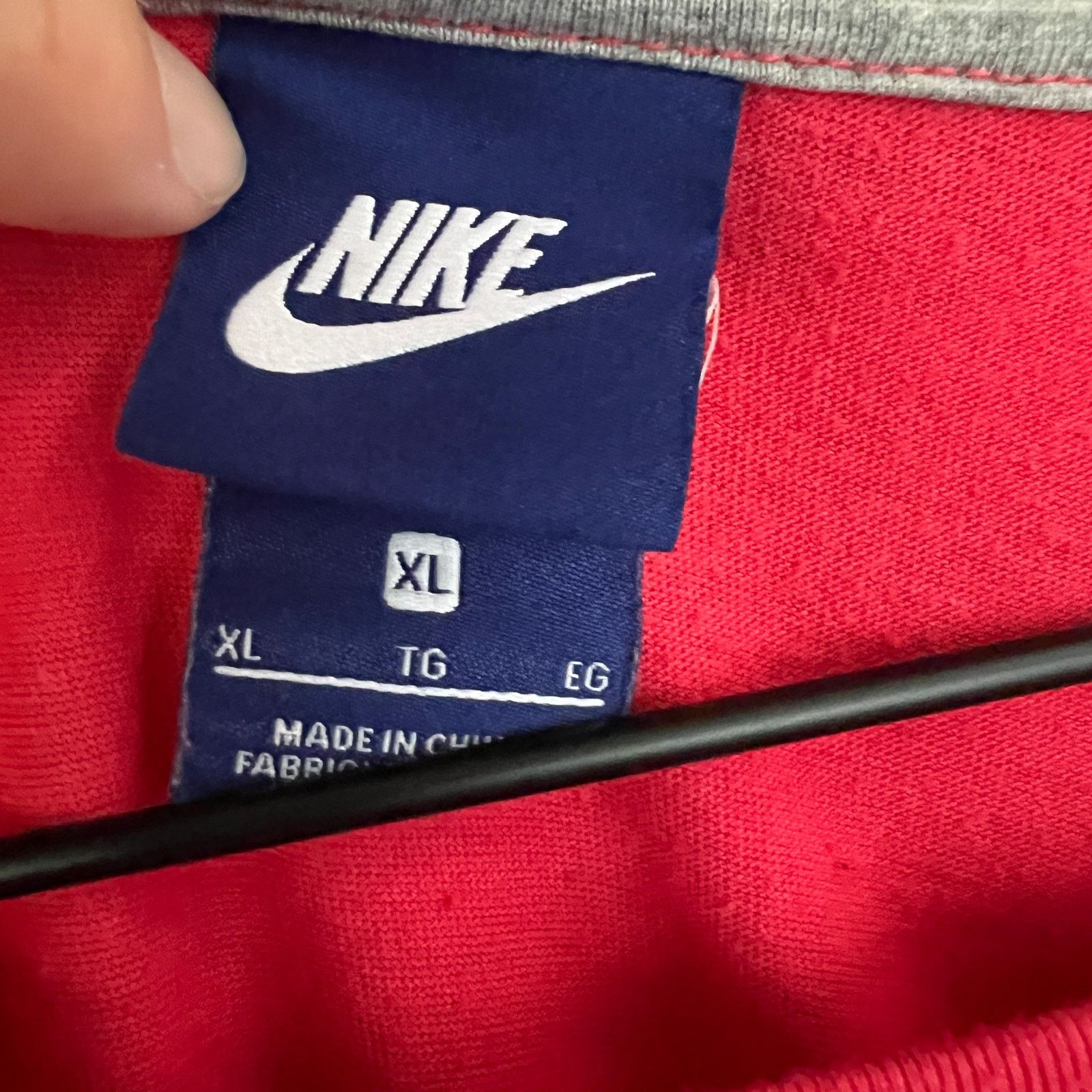 Nike VTG 80s Nike Blue Label Men's Red SwooshT Shirt XL Size US XL / EU 56 / 4 - 3 Thumbnail