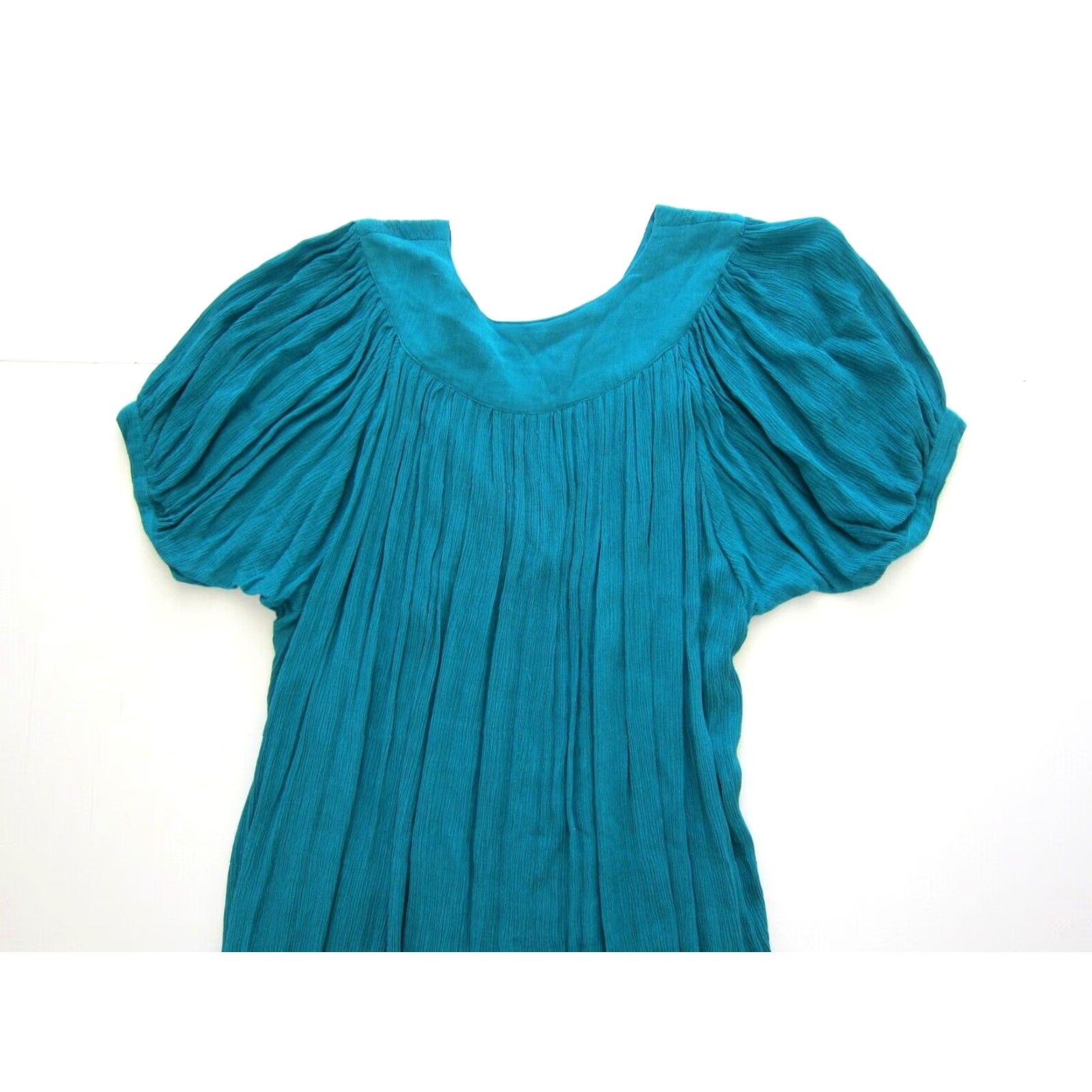Vintage Vintage Erika Taylor Maxi Dress Green V-Neck Short Sleeve with Pockets M Womens Size 32" / US 10 / IT 46 - 5 Thumbnail