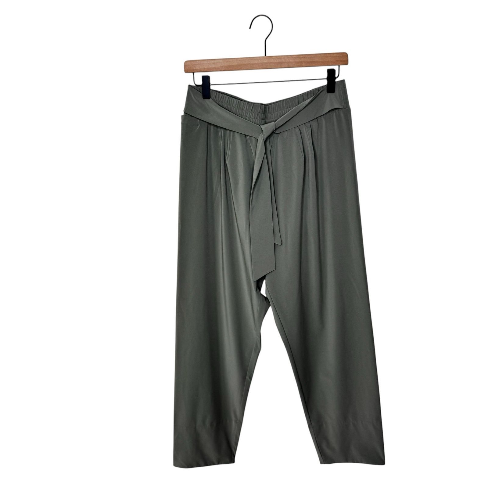 Other ADAY Sage Green Pull On Tie Front Travel Trouser Pants Size 28" / US 6 / IT 42 - 1 Thumbnail