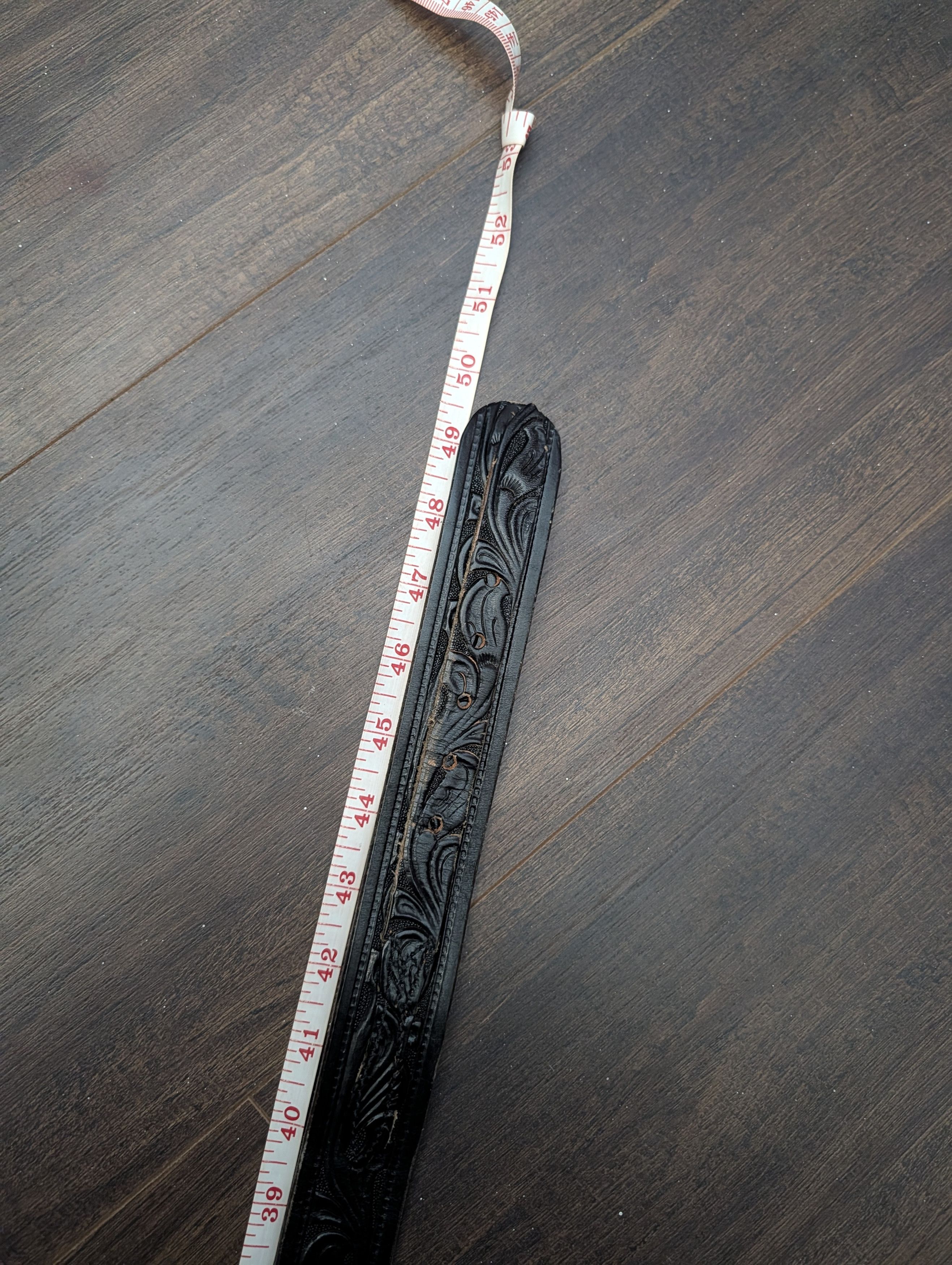 Vintage LOOPER vtg layered leather western embellished belt Size 46 - 10 Thumbnail