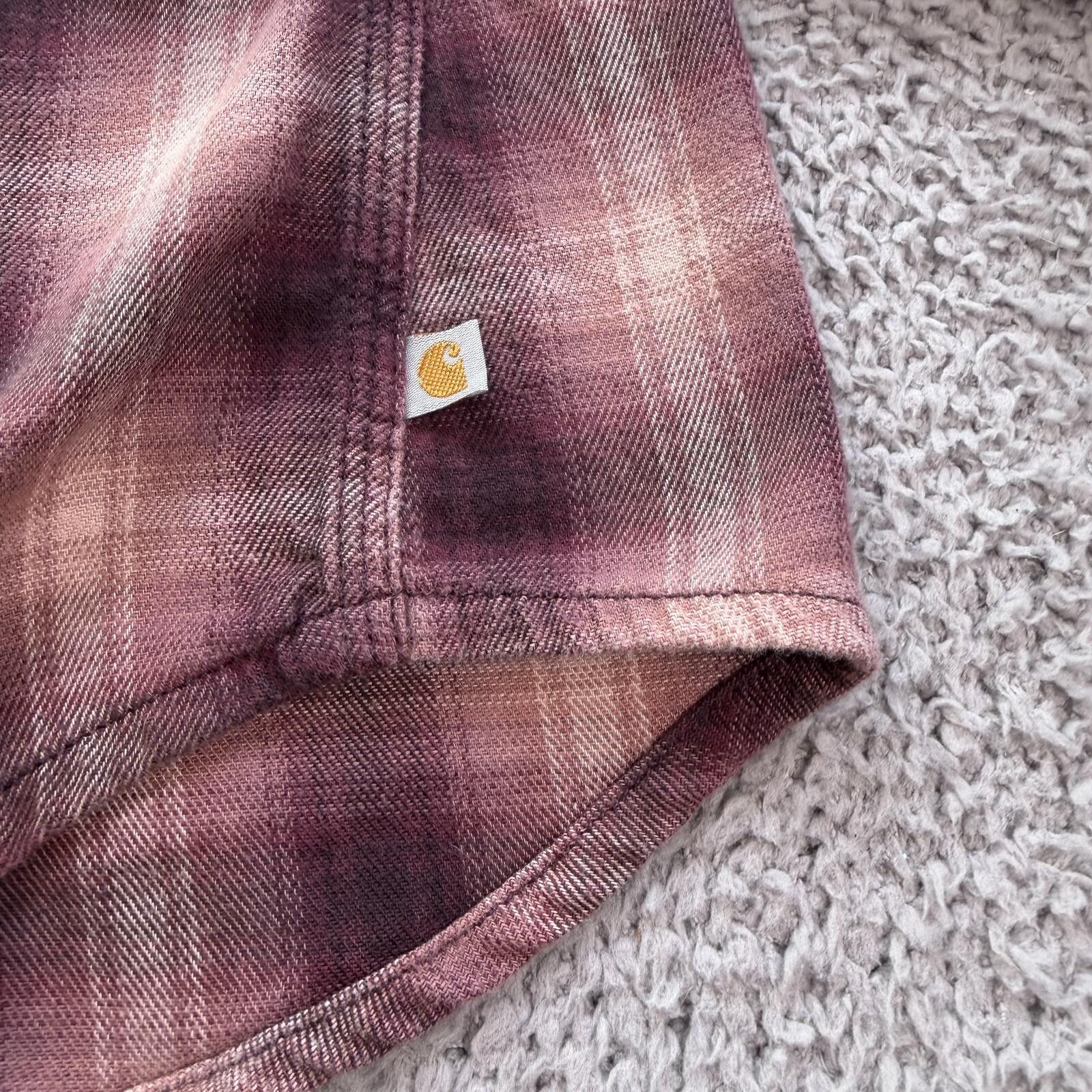 Carhartt Carhartt Womens XXL Plaid Flannel Button Up Shirt Burgundy Size XXL / US 16-18 / IT 52-54 - 6 Thumbnail