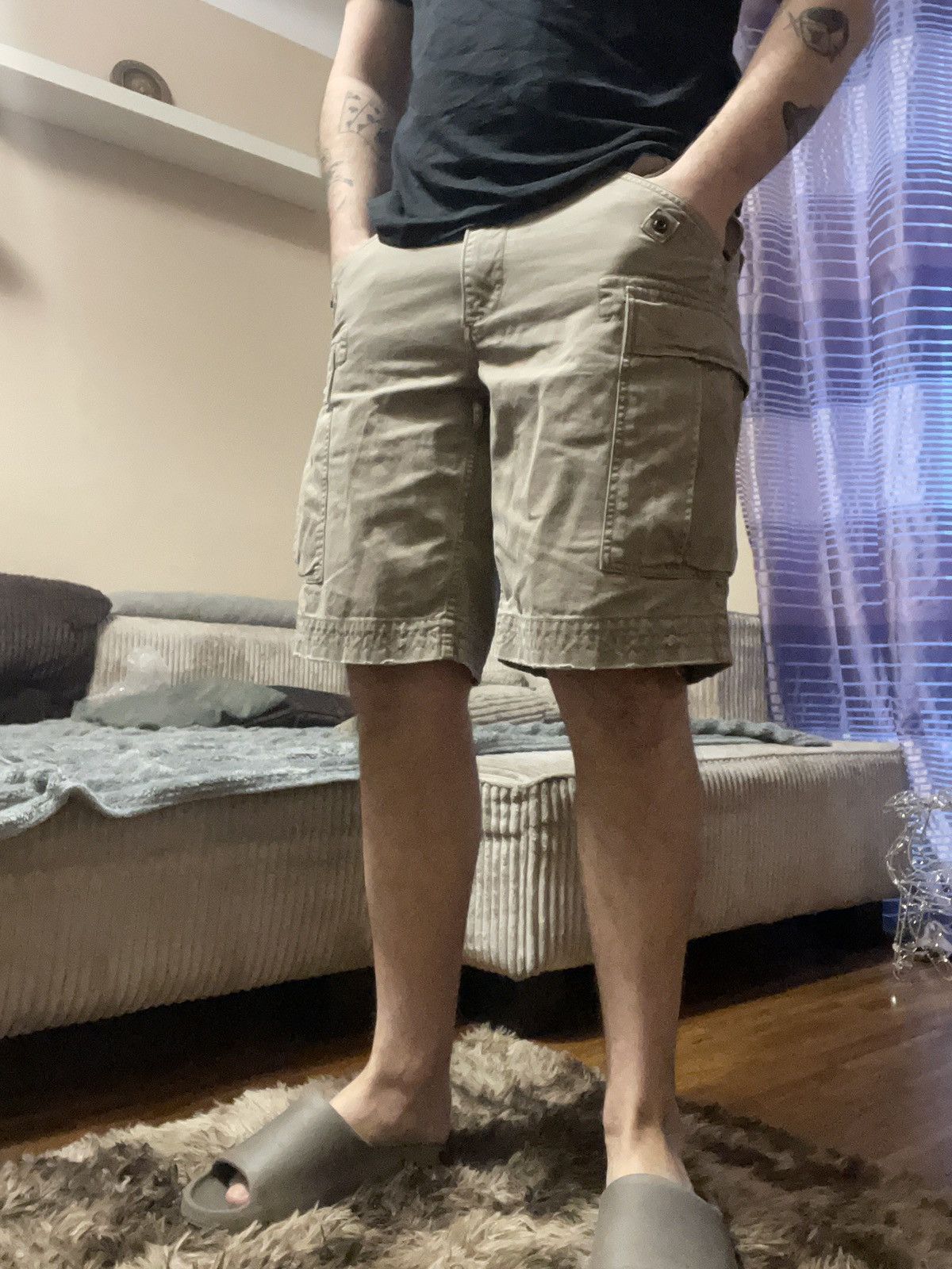 Vintage Ralph Lauren 90s Vintage Cargo Army Distressed Shorts Size US 34 / EU 50 - 12 Thumbnail