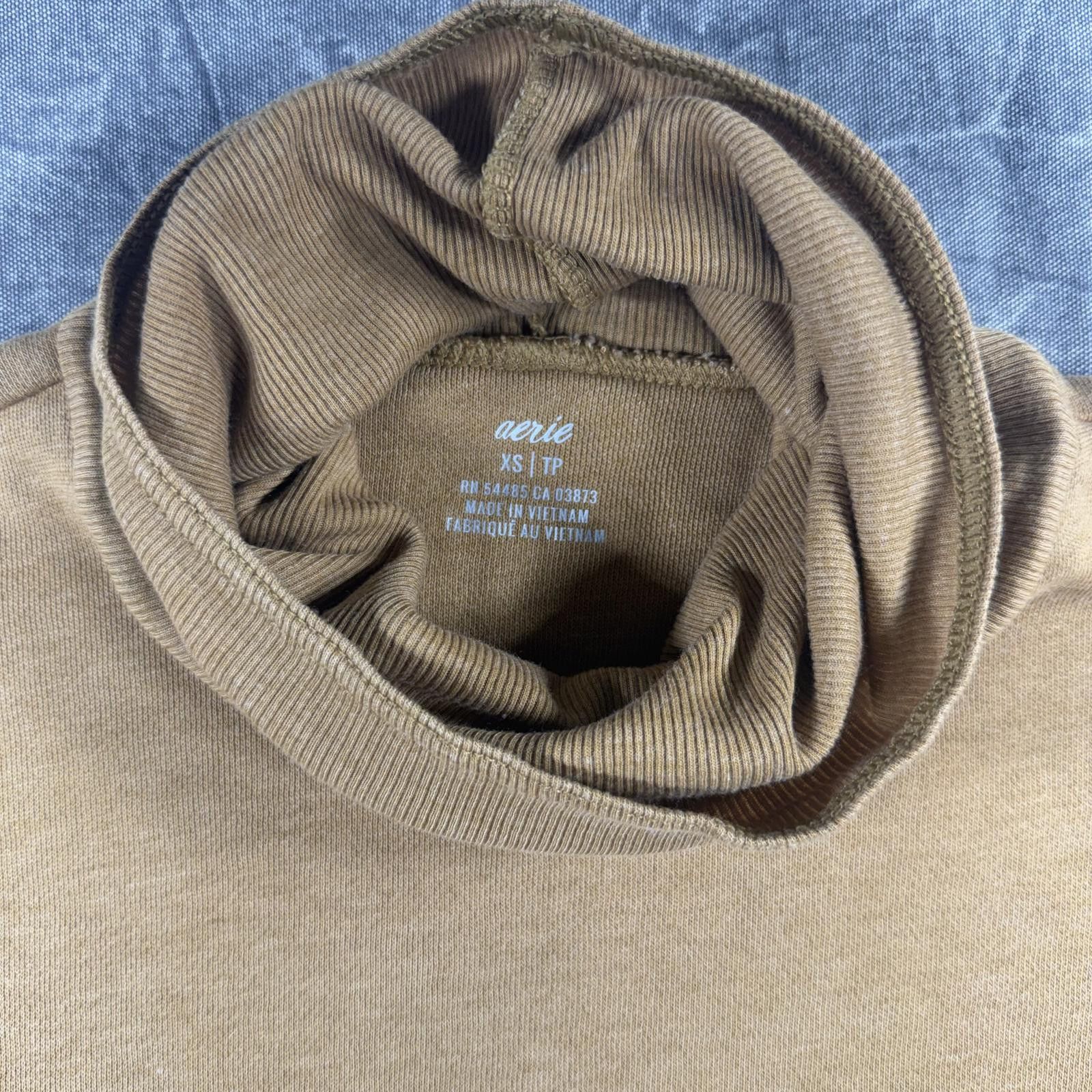 Other Aerie Sweater Women's XS Brown Mock Neck Oversized Size XS / US 0-2 / IT 36-38 - 2 Thumbnail