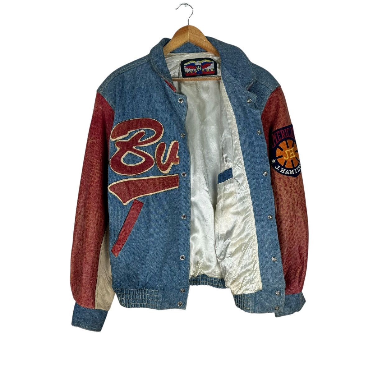 Jeff Hamilton 🌟90s J.H DESIGN CHICAGO BULLS NBA VARSITY LEATHER JACKET Size US M / EU 48-50 / 2 - 10 Thumbnail