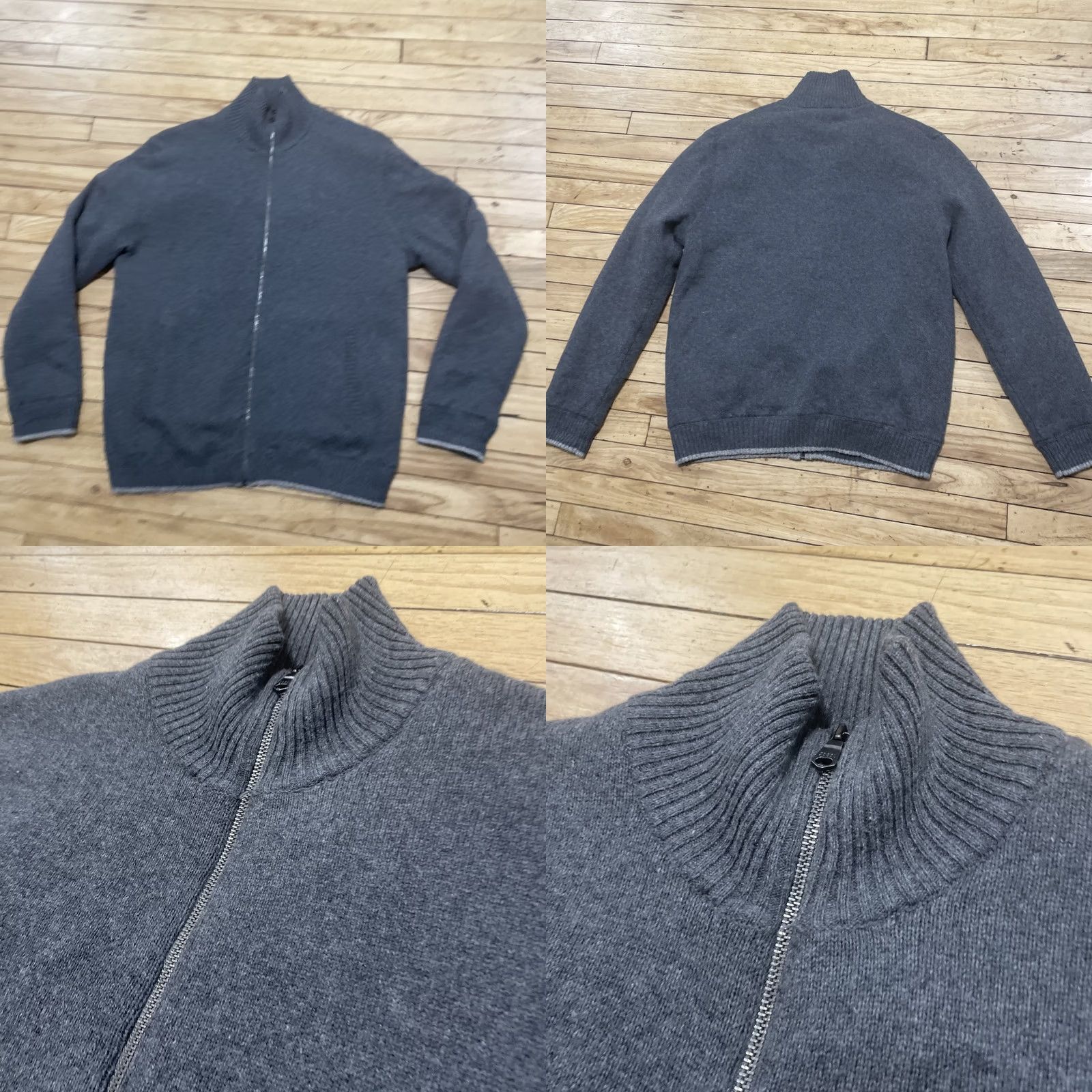 Gap Gap Cardigan Men L Gray Full Zip Wool Blend Lined Capsule Layer Knit Wool Neutral Coat, 2000s y2k, Button, Vintage Inspired, Regular Fit, Mens Size US L / EU 52-54 / 3 - 9 Thumbnail
