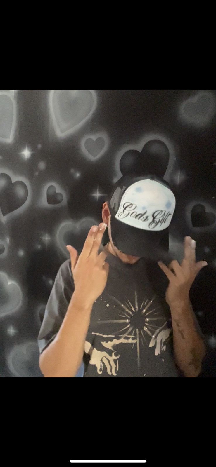 Other GODS GIFT Airbrushed 5 panel SnapBack Trucker Hat handpaintd Size ONE SIZE - 6 Thumbnail