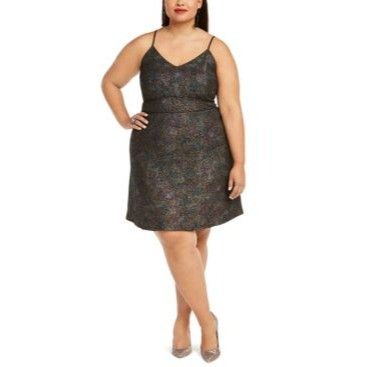 Other Monteau Trendy Plus Size Multicolor-Foil Skater Dress, Sz. 2 Size ONE SIZE - 1 Thumbnail