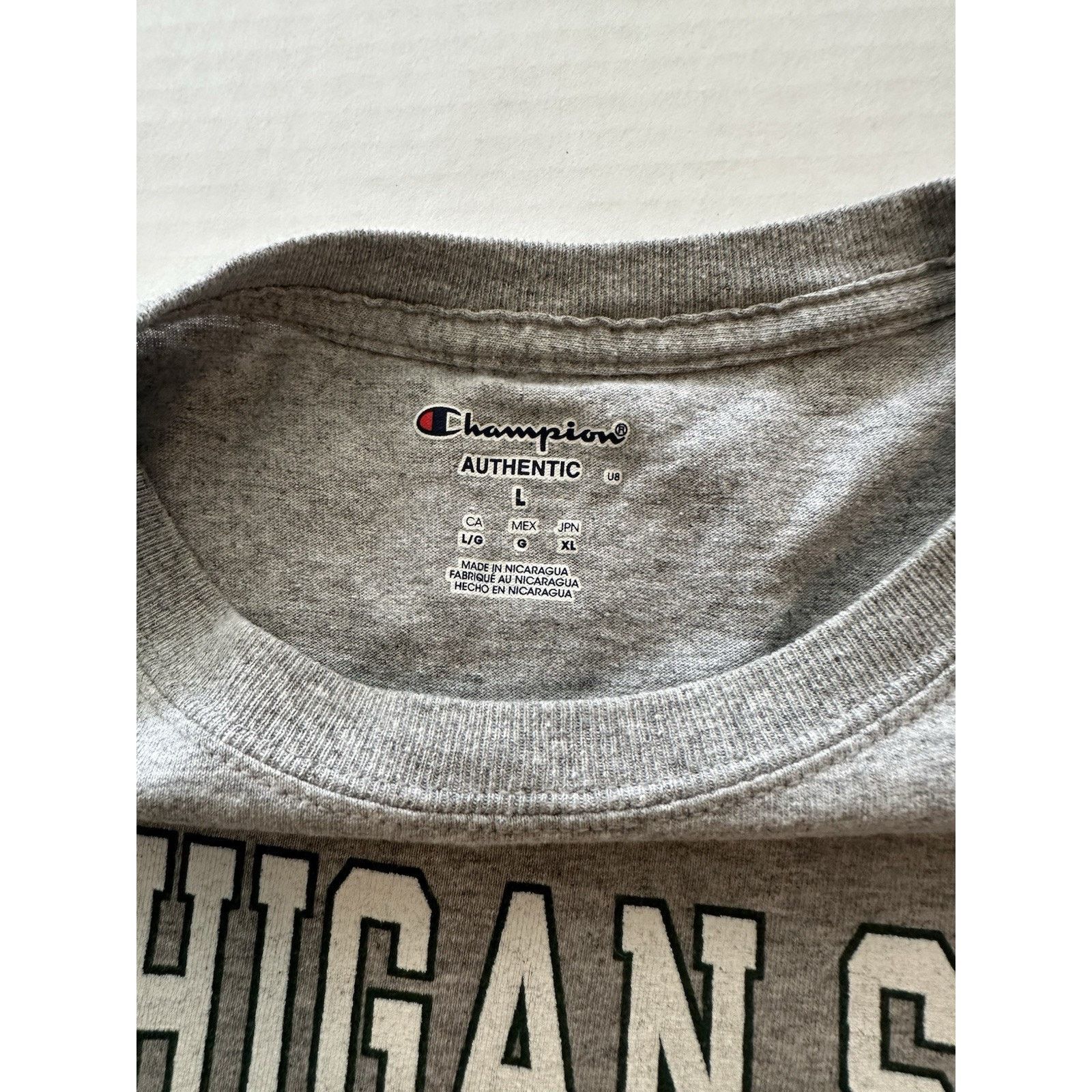 Champion Champion Authentic Michigan State Spartan TShirt Gray LRG Size US L / EU 52-54 / 3 - 3 Thumbnail