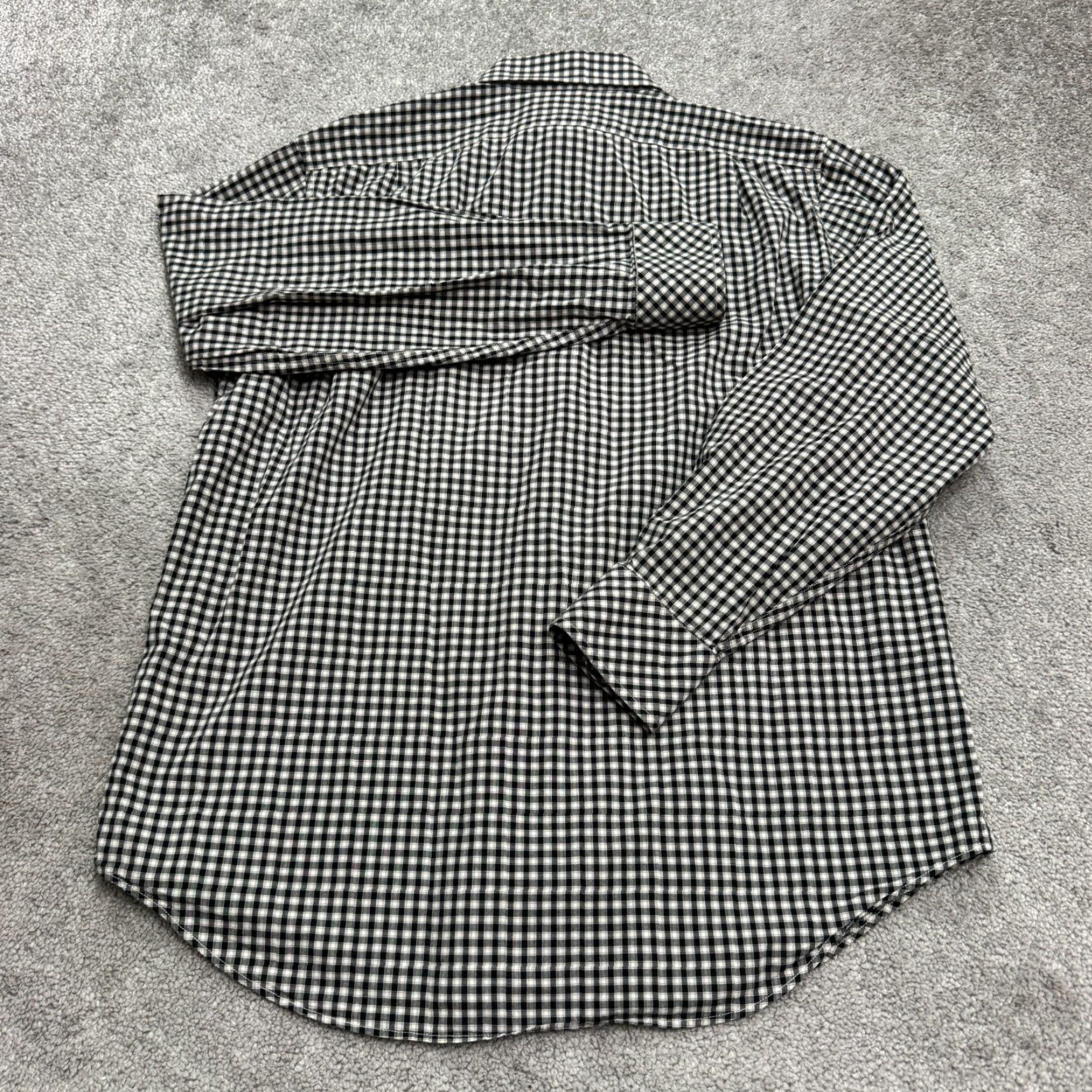 Vintage Black Brown 1826 Button-Down Shirt Mens M Gingham Cotton Long Sleeve Casual Shirt Size US M / EU 48-50 / 2 - 2 Thumbnail