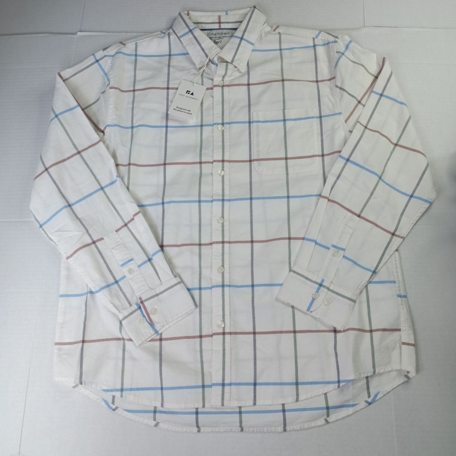 Other Free Assembly Men's Cream LS Oxford Shirt Size XL XLarge Size US XL / EU 56 / 4 - 1 Thumbnail