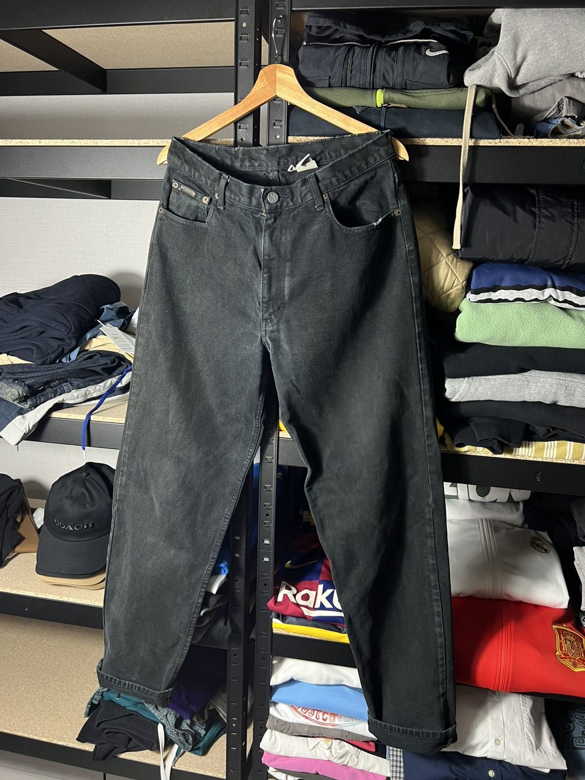 Calvin Klein Calvin Klein Jeans Men’s Vintage Black Denim Pants Easy Fit Size US 32 / EU 48 - 7 Thumbnail
