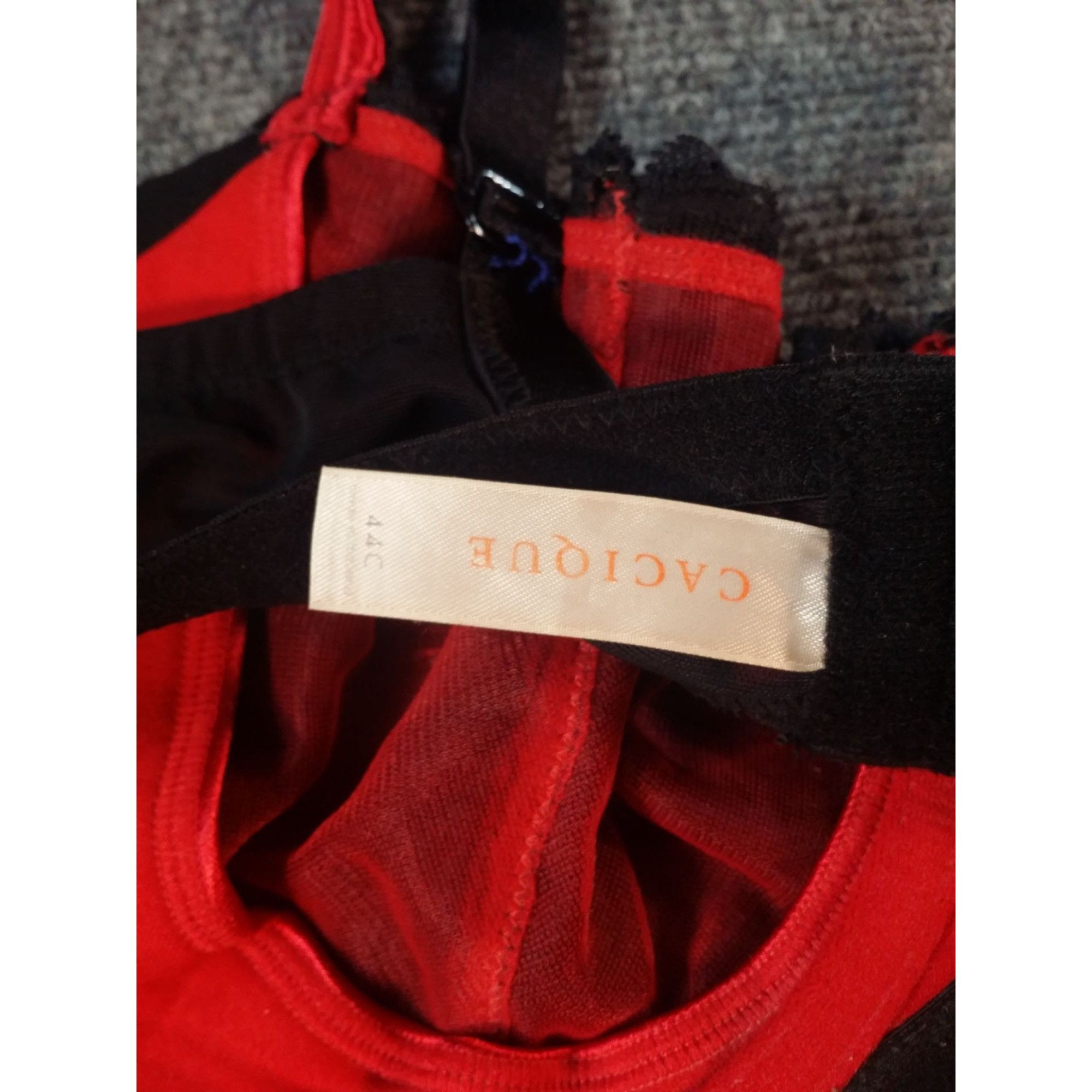 Other Cacique Bra Balconette Women Sz 44C Red Black Floral Lace In Size ONE SIZE - 5 Thumbnail